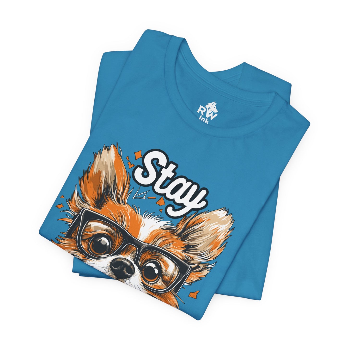 Stay Pawsitive & Smart – Funny Dog Glasses T-Shirt – Bella+Canvas 3001 Unisex Tee