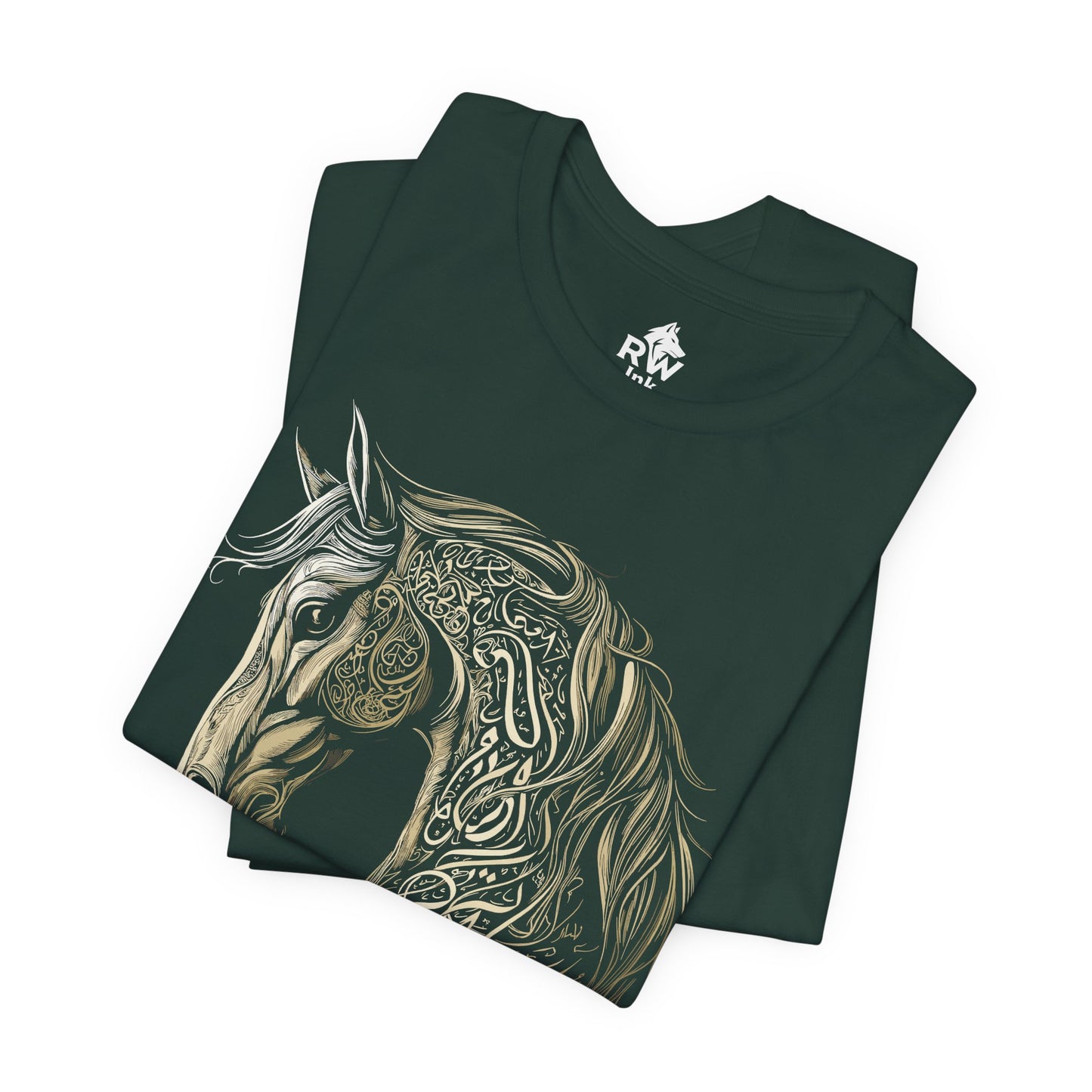 Majestic Calligraphy Horse – Tribal Art Tee | Bella+Canvas 3001 Unisex T-Shirt