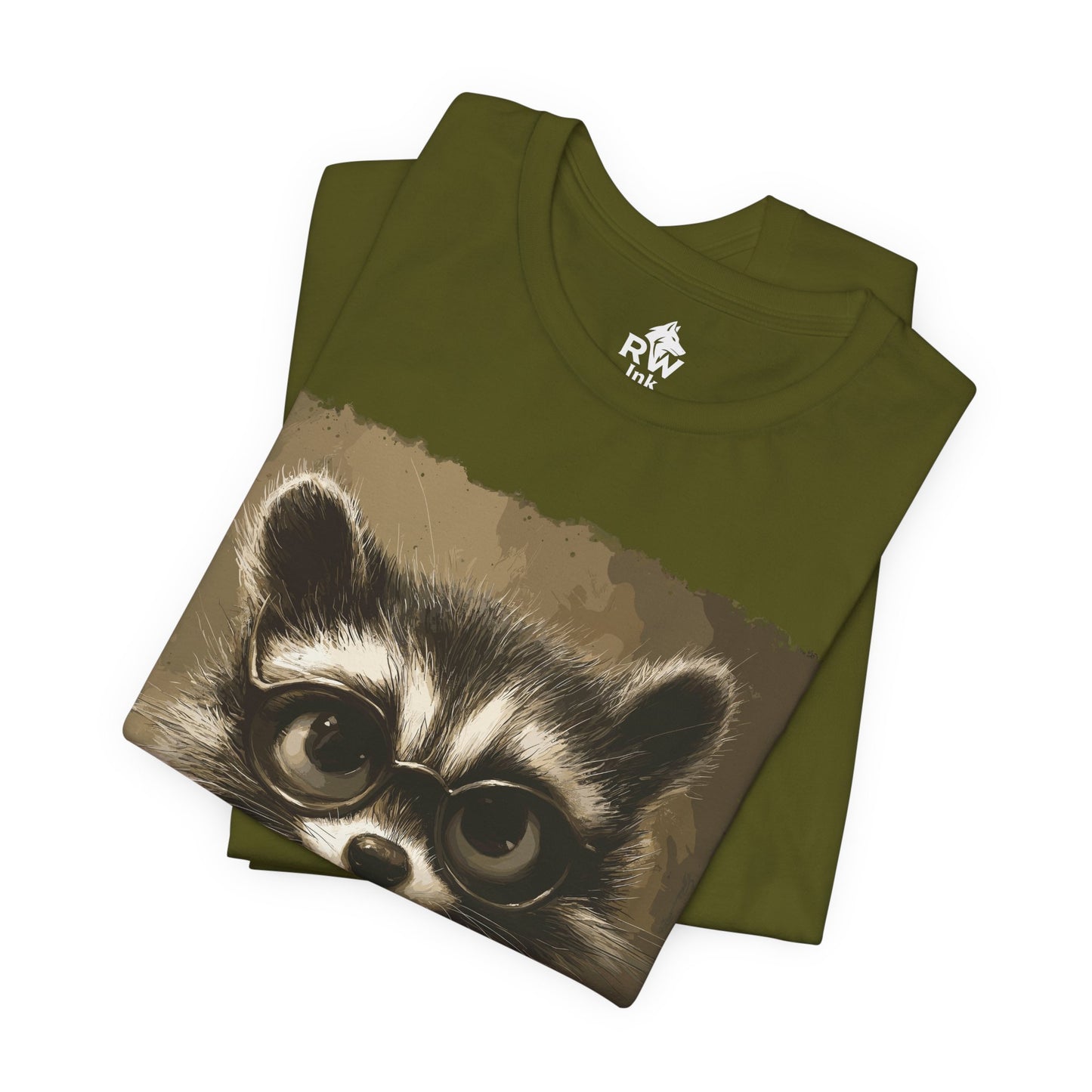 Stay Clever & Cute – Raccoon Glasses T-Shirt | Bella+Canvas 3001 Unisex Tee