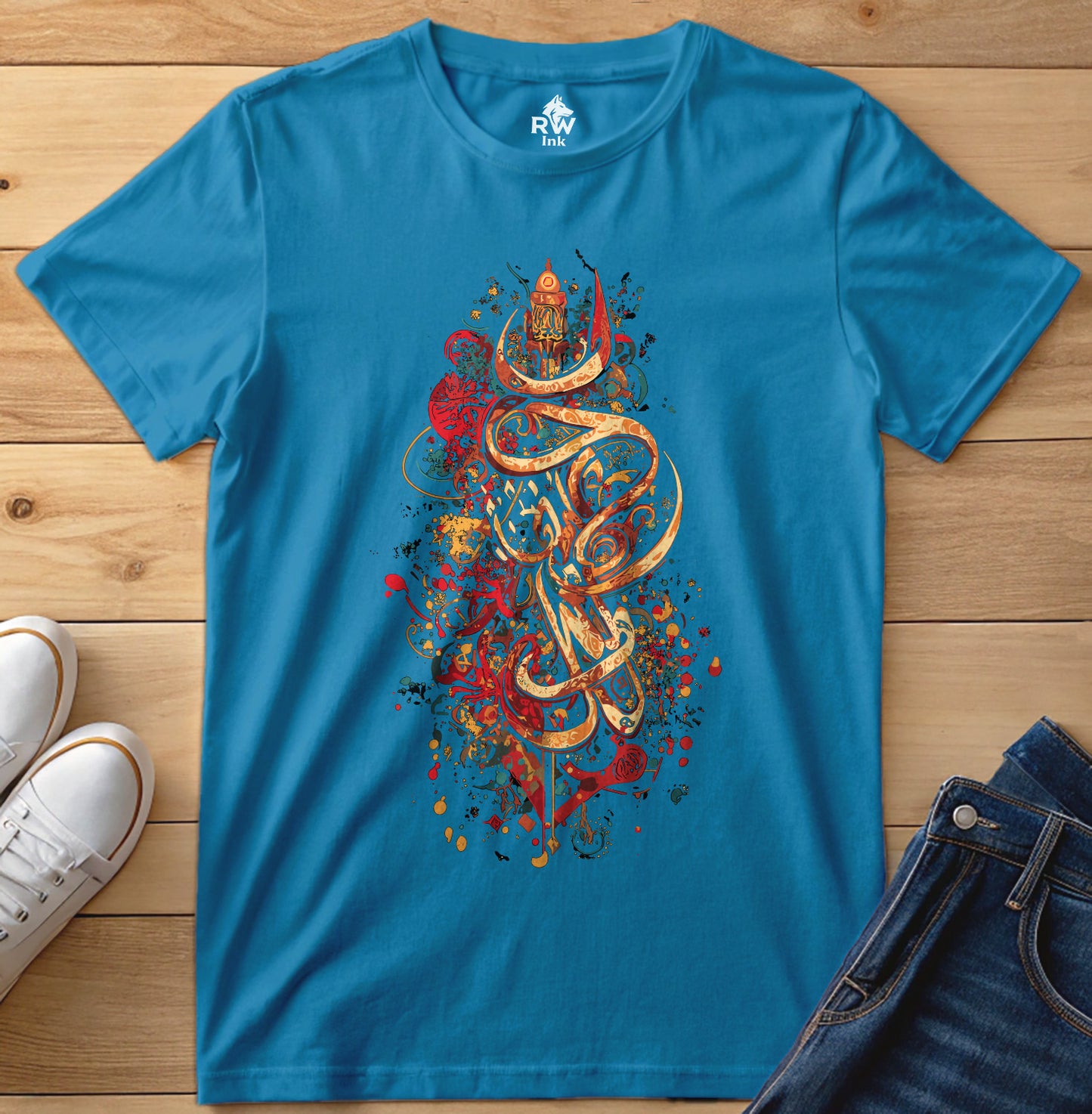 Sacred Lines – Abstract Calligraphy Art T-Shirt | Bella+Canvas 3001 Unisex Tee