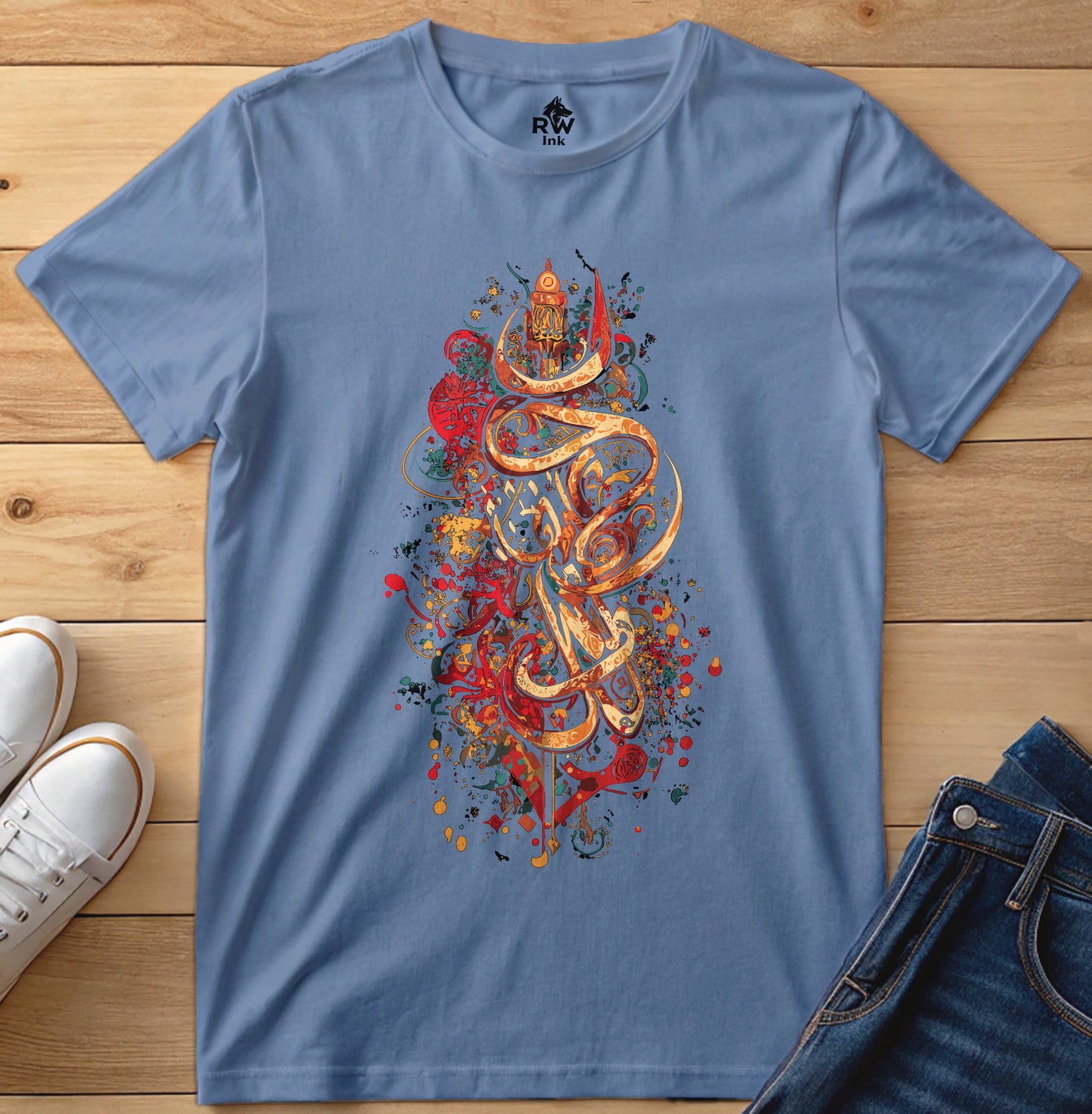 Sacred Lines – Abstract Calligraphy Art T-Shirt | Bella+Canvas 3001 Unisex Tee