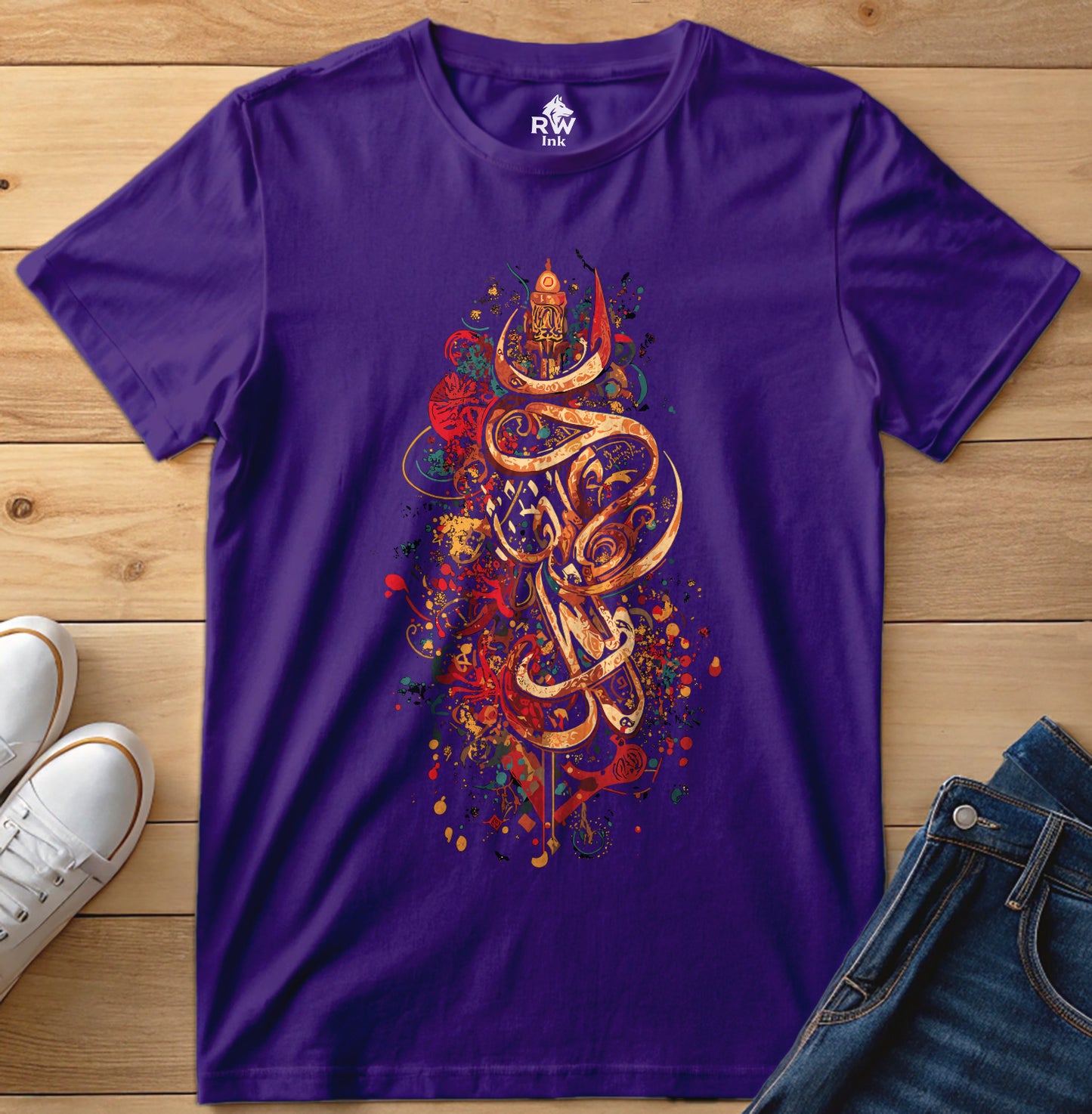 Sacred Lines – Abstract Calligraphy Art T-Shirt | Bella+Canvas 3001 Unisex Tee