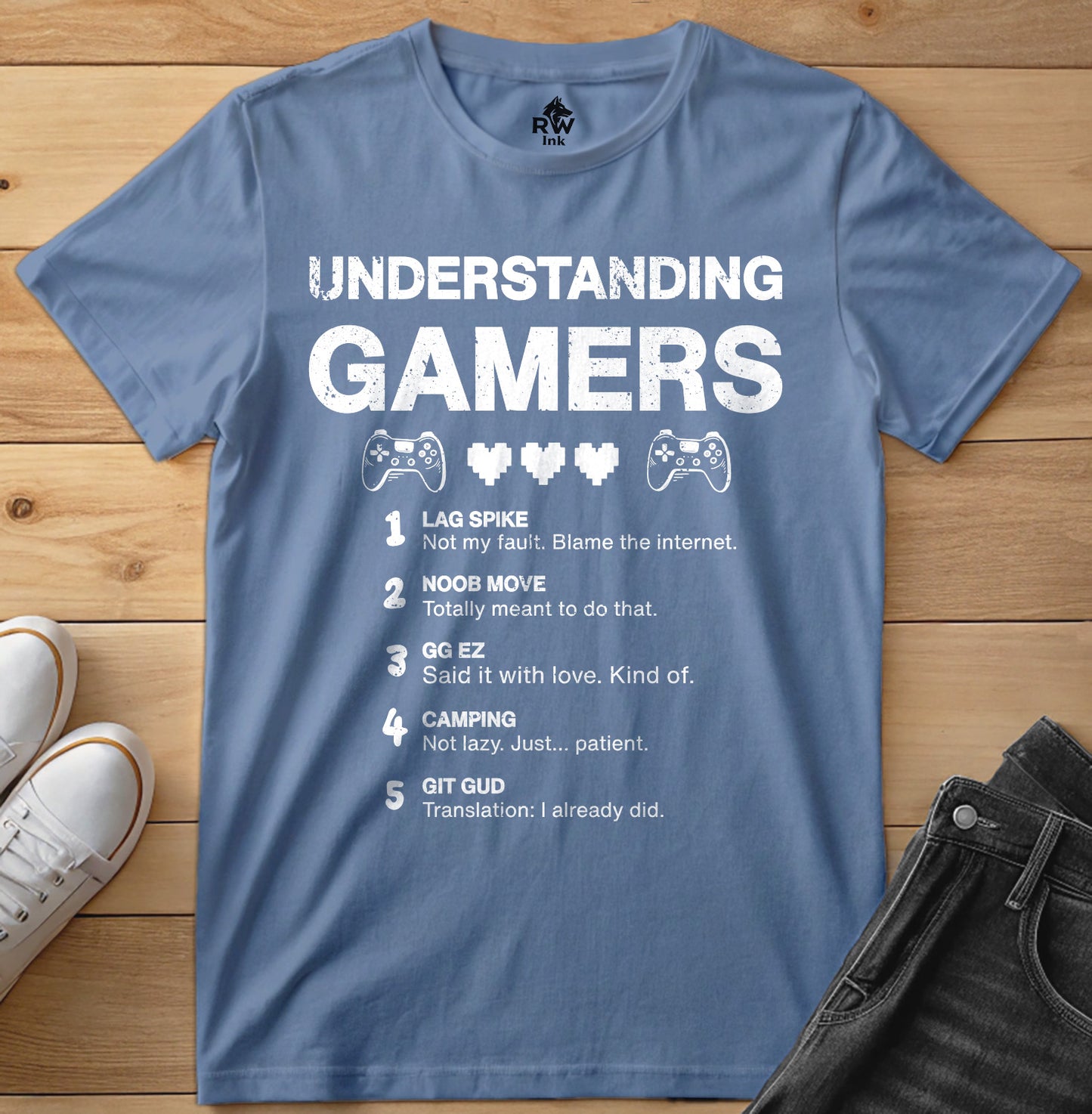 Understanding Gamers – Funny Gamer Lingo Graphic Tee – Bella+Canvas 3001 Unisex T-Shirt