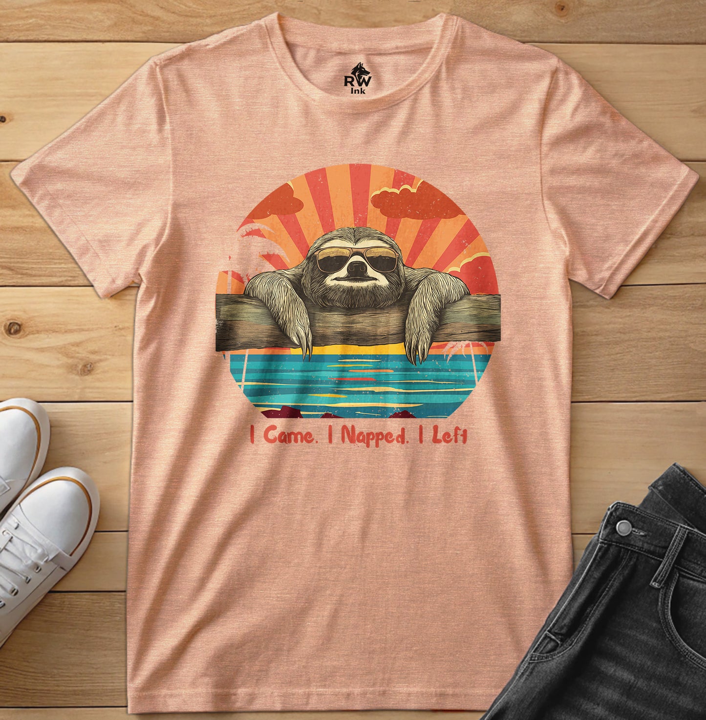 I Came. I Napped. I Left – Funny Sloth T-Shirt – Bella+Canvas 3001 Unisex Tee