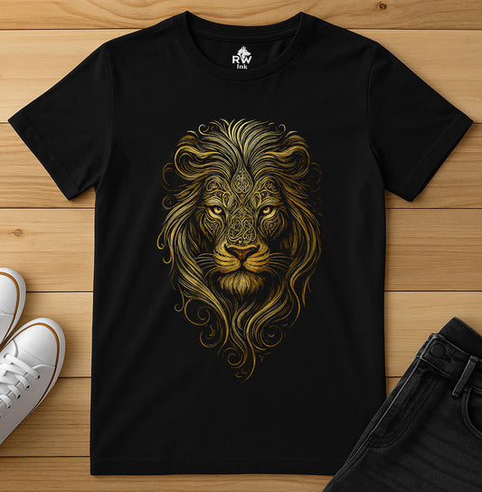 🦁 Majestic Lion – Tribal Calligraphy Tee | Bella+Canvas 3001 Unisex T-Shirt