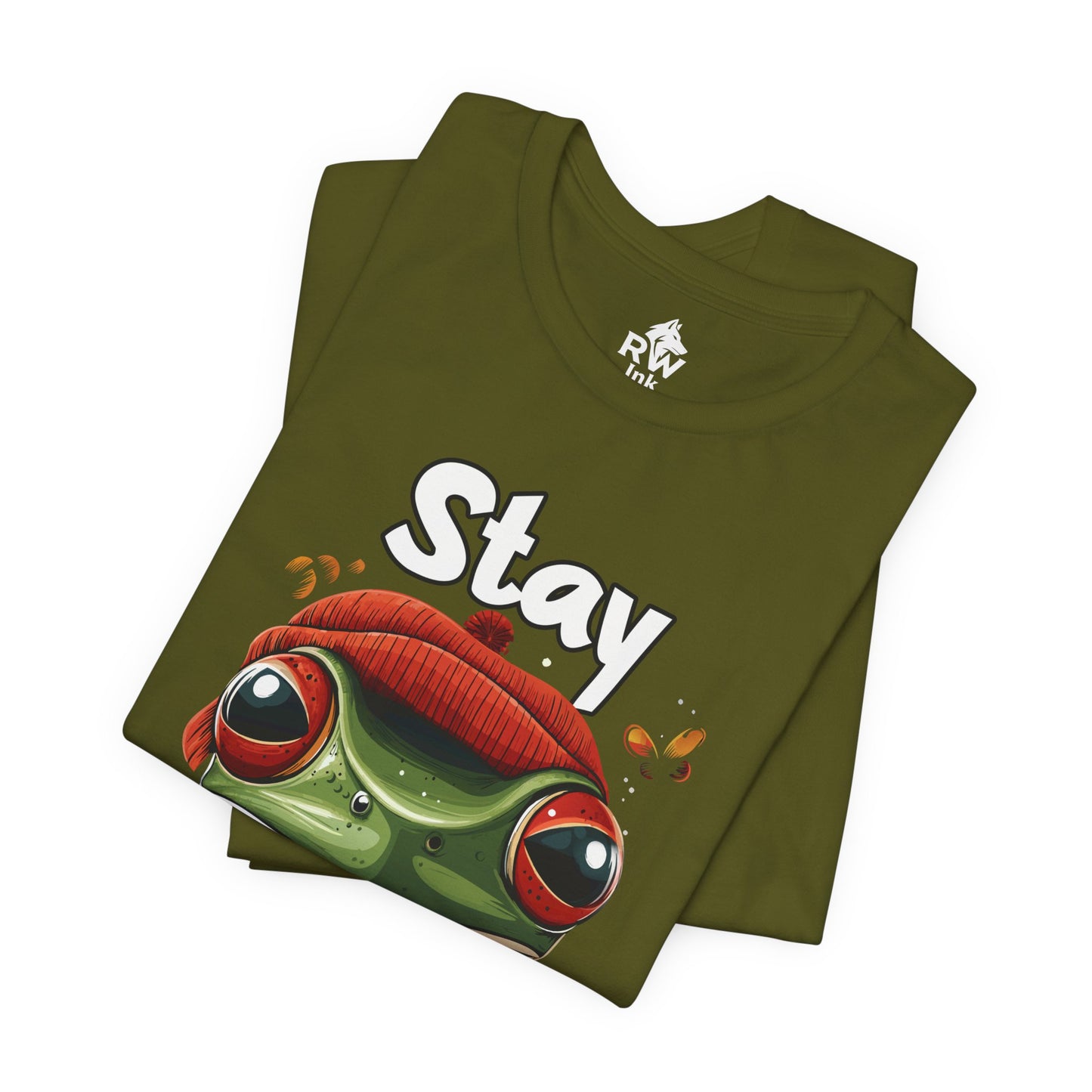 Stay Pawsitive & Smart Frog T-Shirt – Funny Animal Design – Bella+Canvas 3001 Unisex Tee