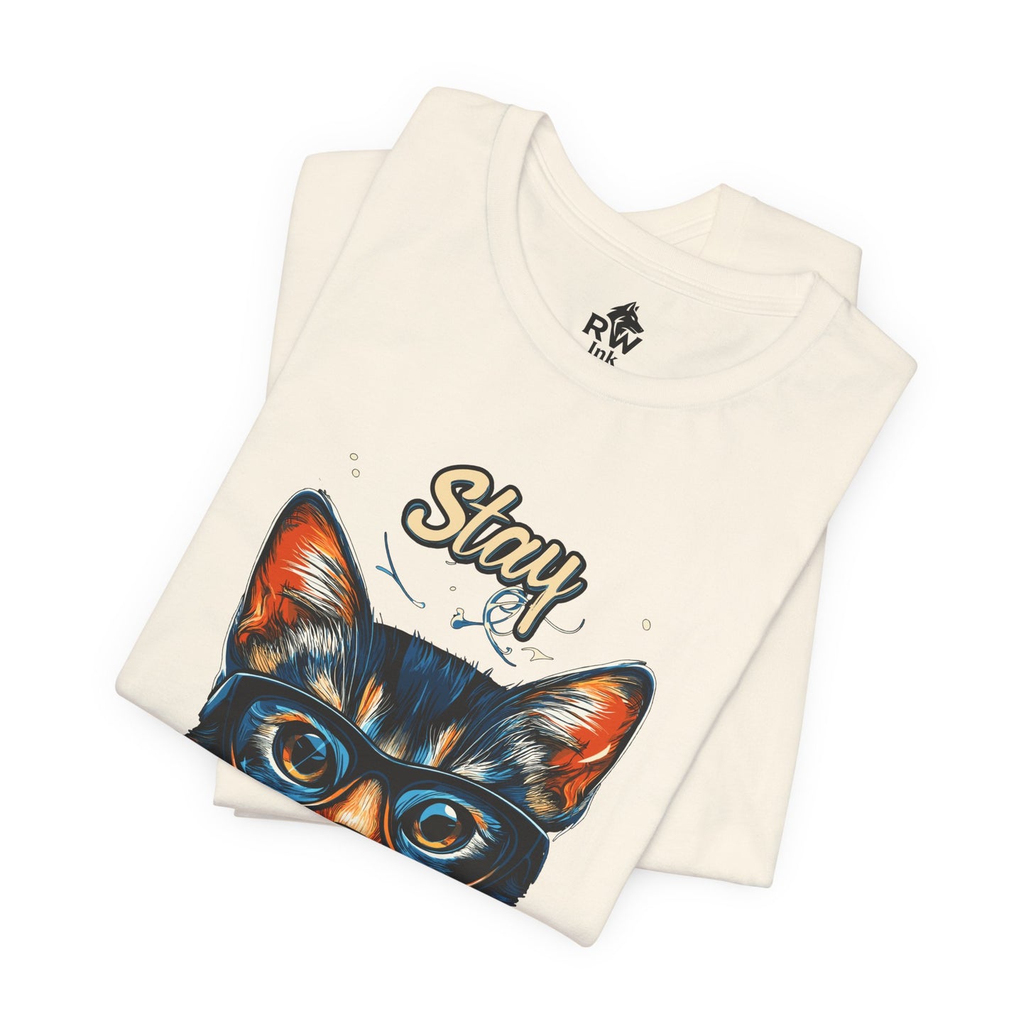 Stay Pawsitive & Smart – Funny Smart Cat T-Shirt for Cat Lovers – Bella+Canvas 3001
