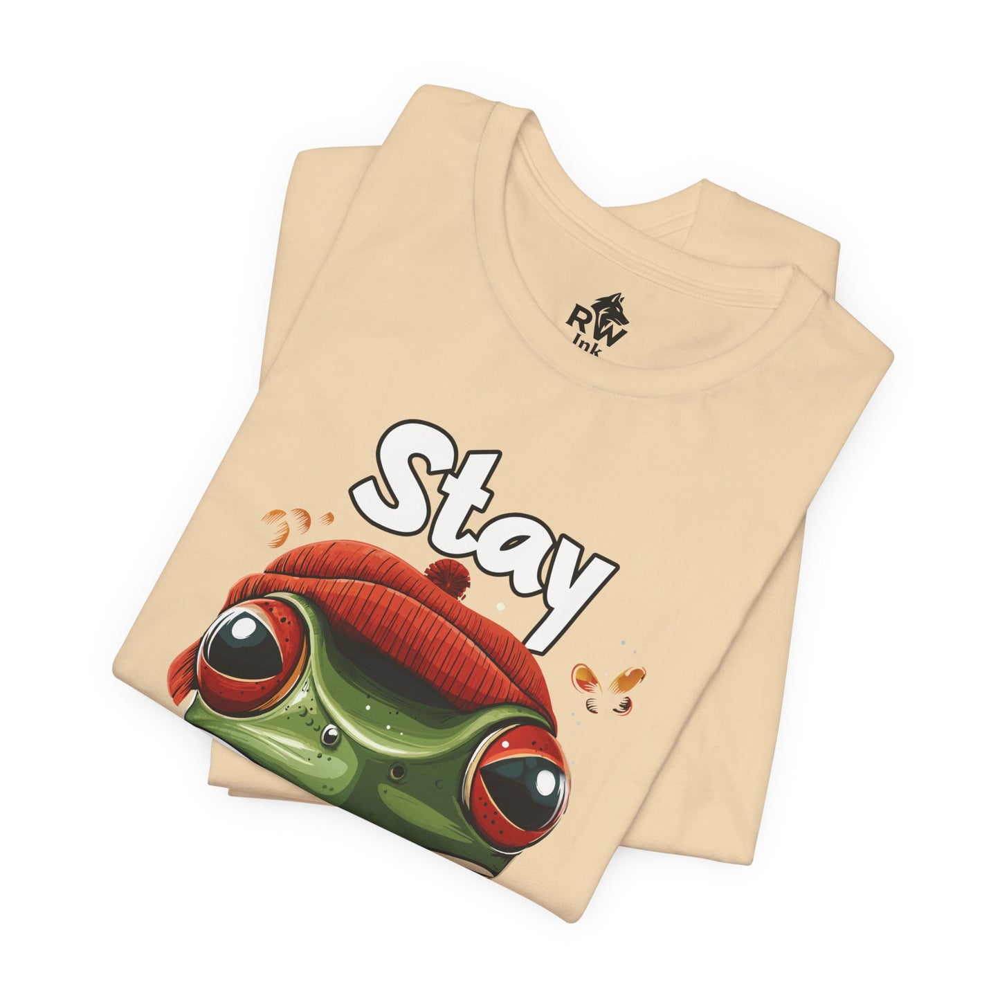 Stay Pawsitive & Smart Frog T-Shirt – Funny Animal Design – Bella+Canvas 3001 Unisex Tee