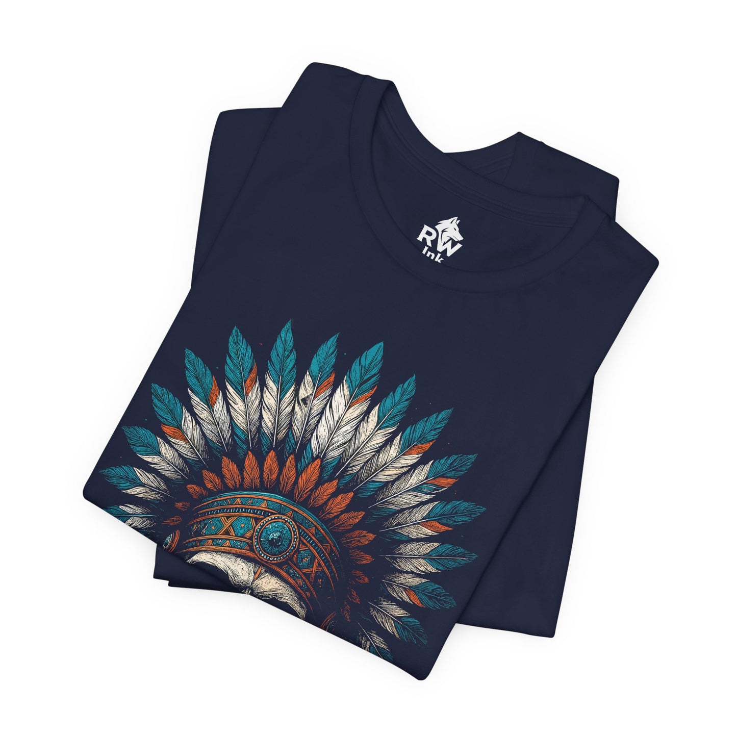 Defy Fear – Skull Warrior Headdress Art Tee | Bella+Canvas 3001 Unisex T-Shirt