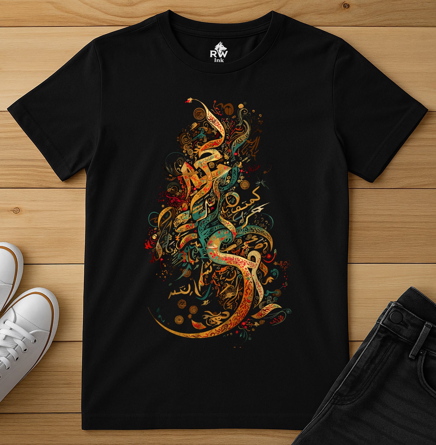 Flame of Faith – Calligraphy Art Tee | Bella+Canvas 3001 Unisex T-Shirt