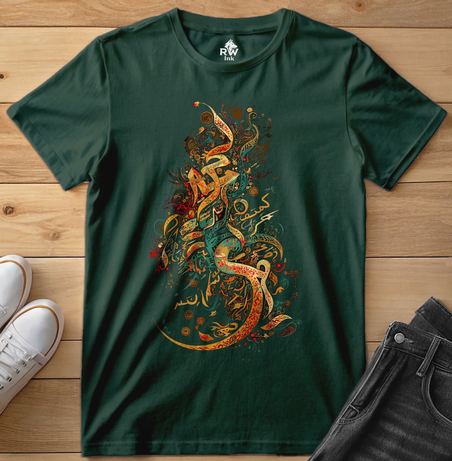 Flame of Faith – Calligraphy Art Tee | Bella+Canvas 3001 Unisex T-Shirt