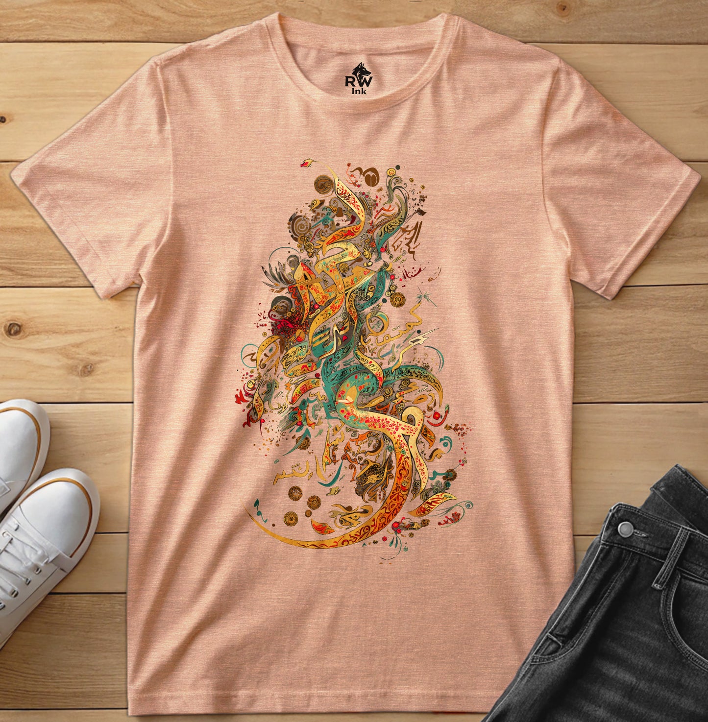 Flame of Faith – Calligraphy Art Tee | Bella+Canvas 3001 Unisex T-Shirt