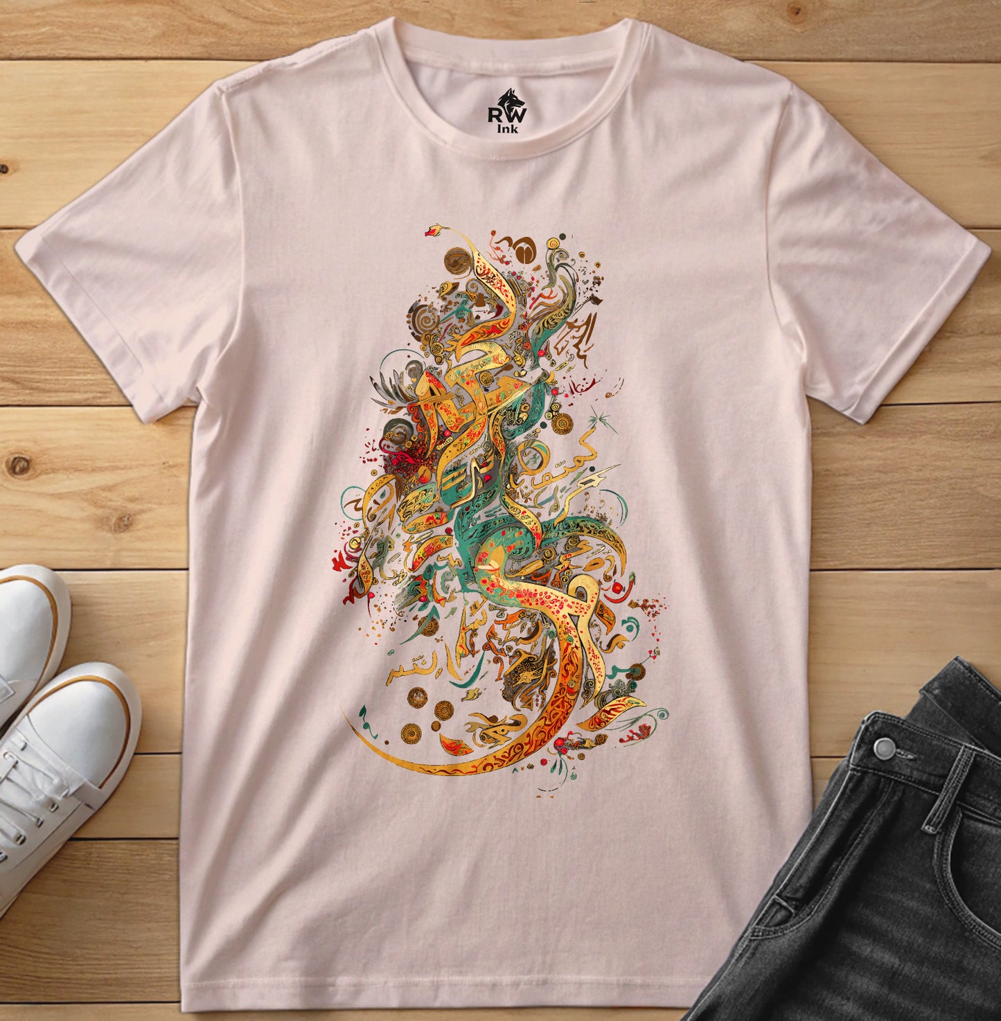 Flame of Faith – Calligraphy Art Tee | Bella+Canvas 3001 Unisex T-Shirt