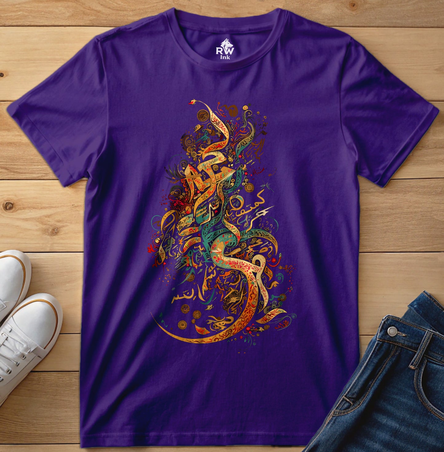 Flame of Faith – Calligraphy Art Tee | Bella+Canvas 3001 Unisex T-Shirt