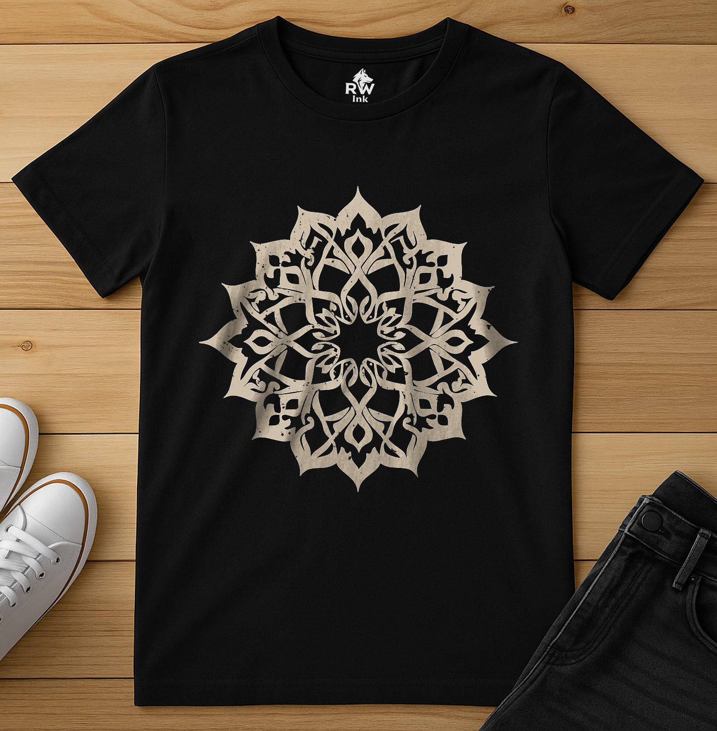 Elegant Mandala – Calligraphy-Inspired Art – Unisex Bella+Canvas 3001 Tee