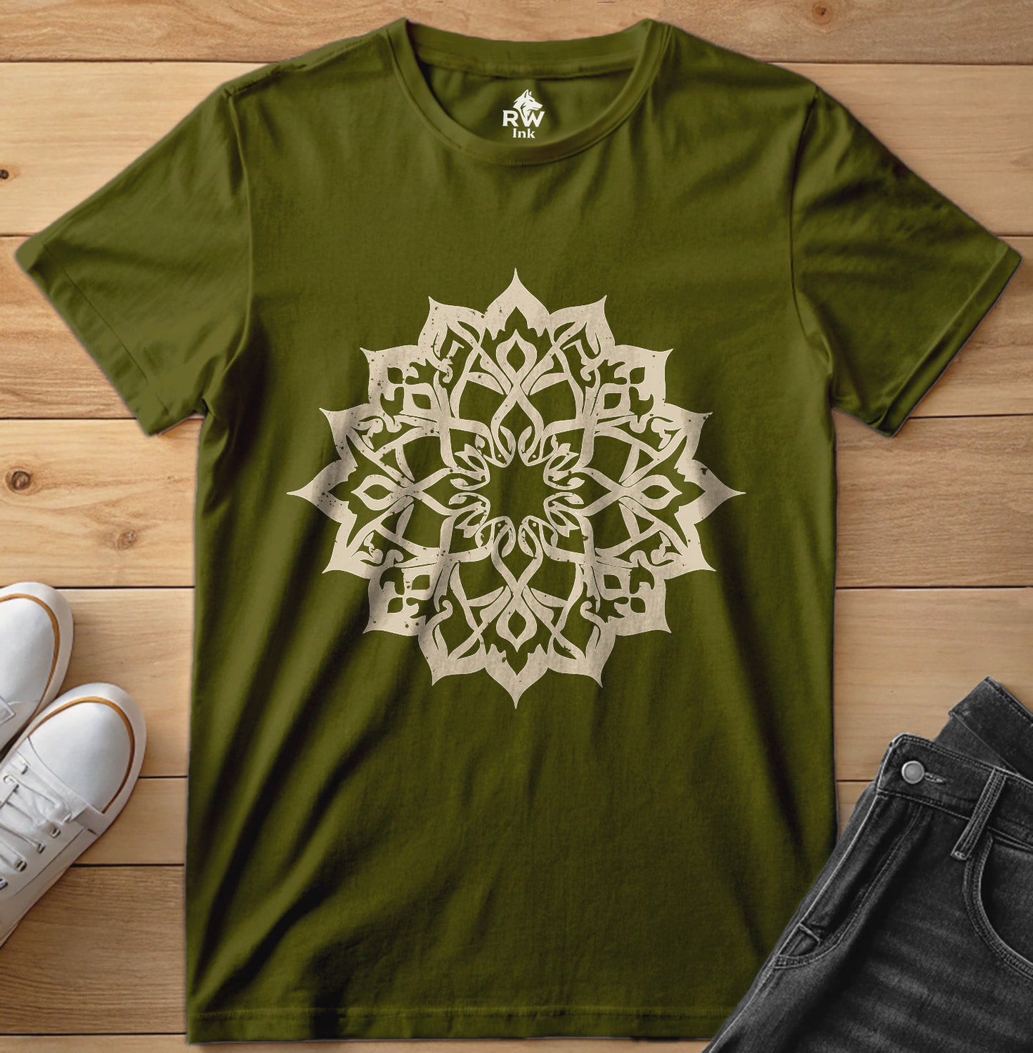 Elegant Mandala – Calligraphy-Inspired Art – Unisex Bella+Canvas 3001 Tee