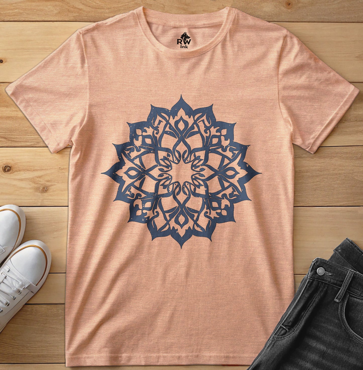 Elegant Mandala – Calligraphy-Inspired Art – Unisex Bella+Canvas 3001 Tee