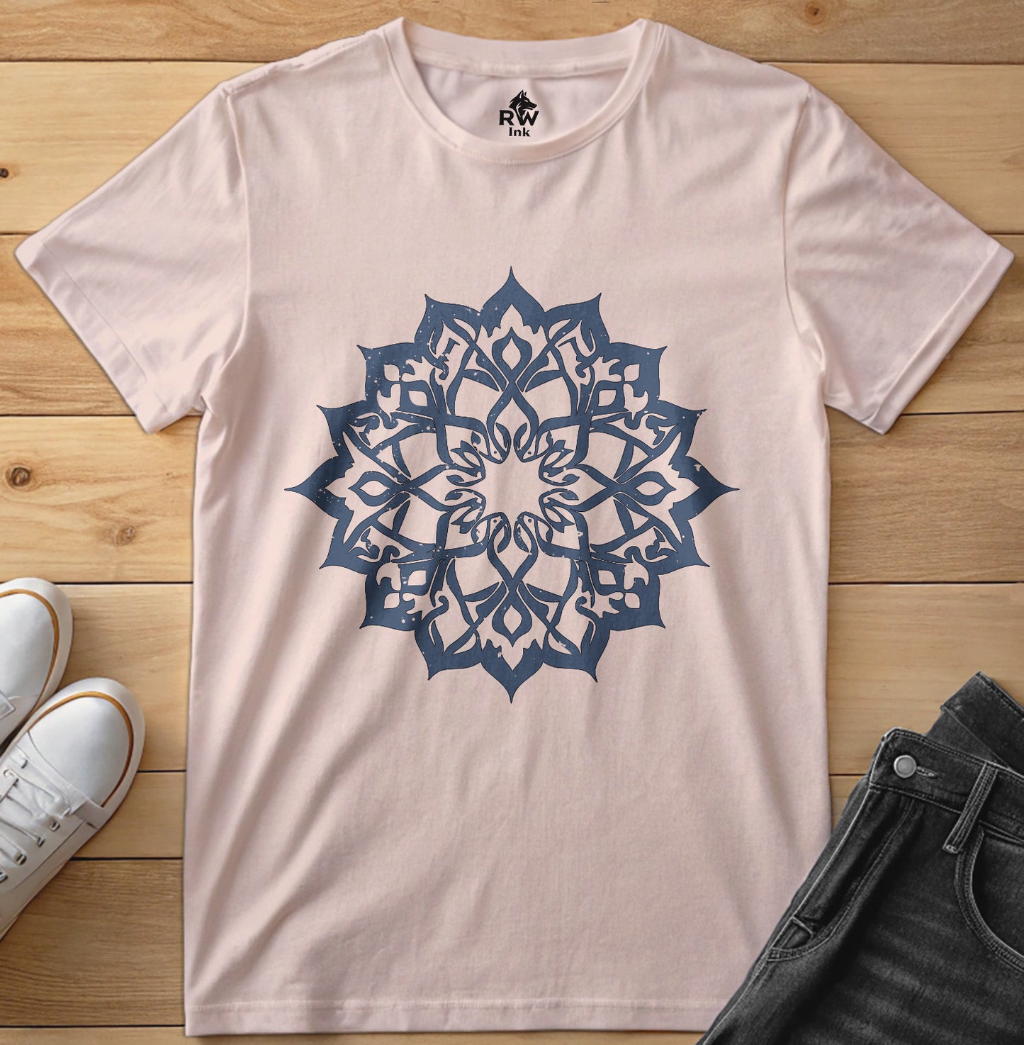 Elegant Mandala – Calligraphy-Inspired Art – Unisex Bella+Canvas 3001 Tee