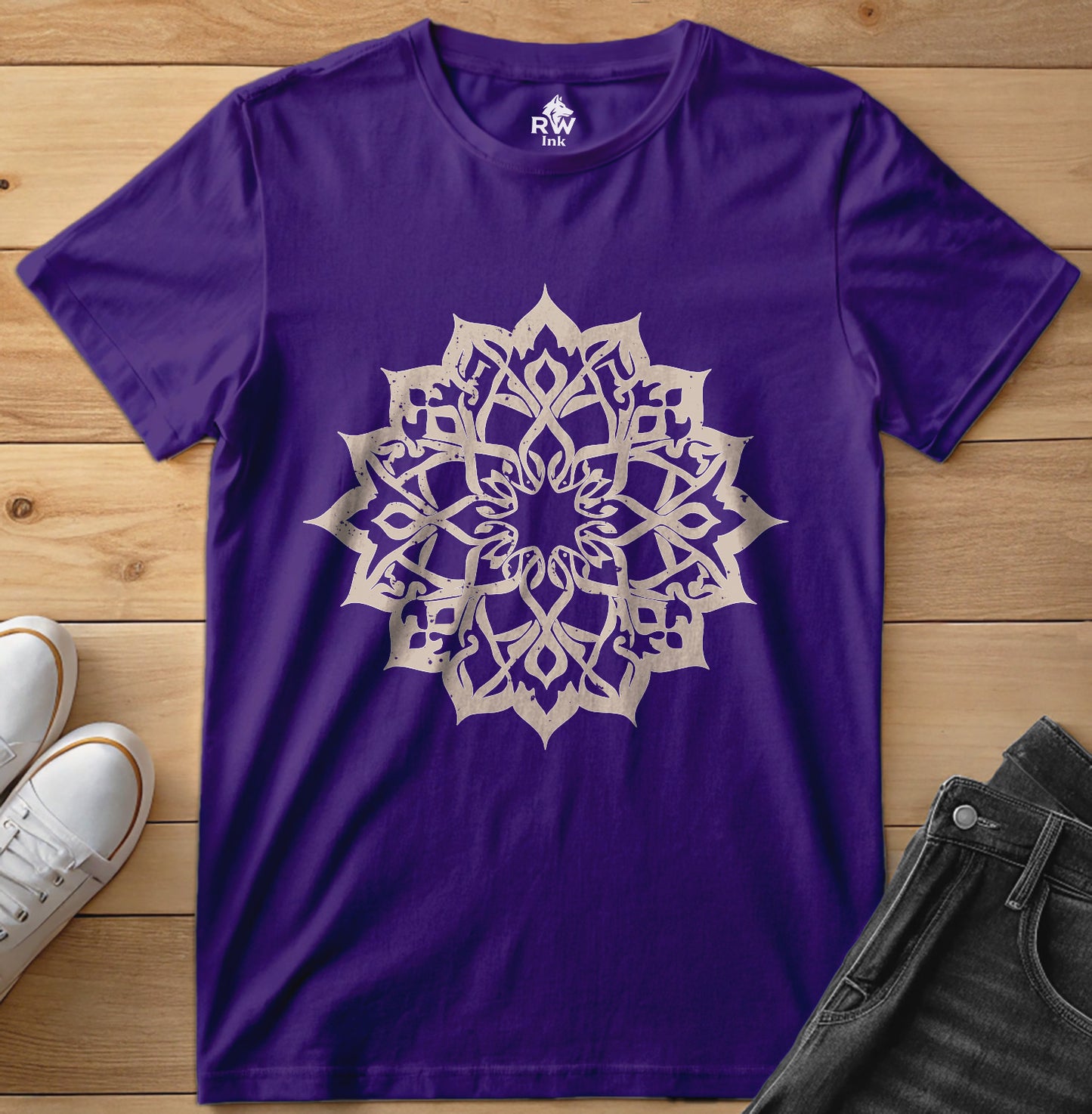 Elegant Mandala – Calligraphy-Inspired Art – Unisex Bella+Canvas 3001 Tee