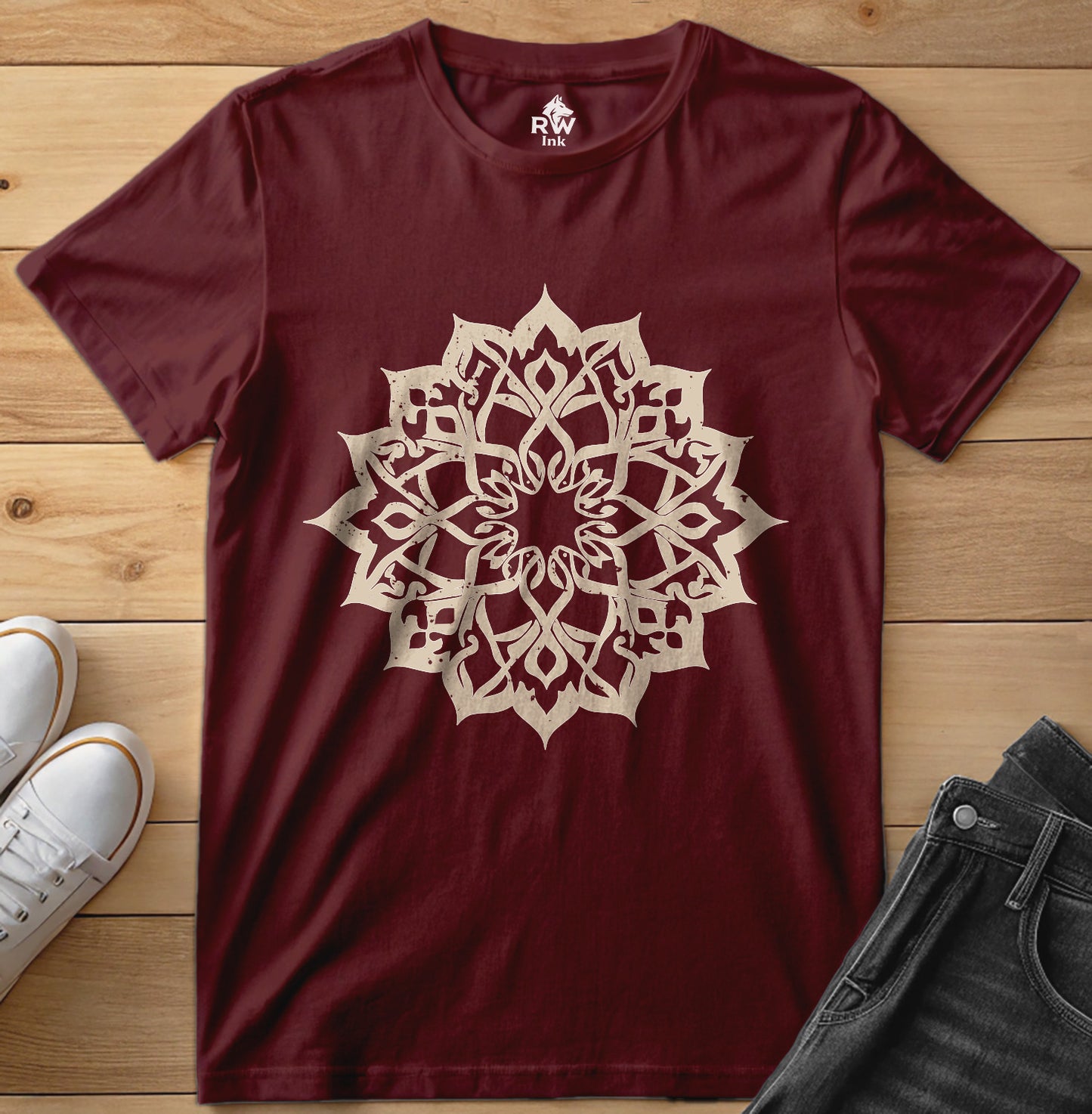 Elegant Mandala – Calligraphy-Inspired Art – Unisex Bella+Canvas 3001 Tee
