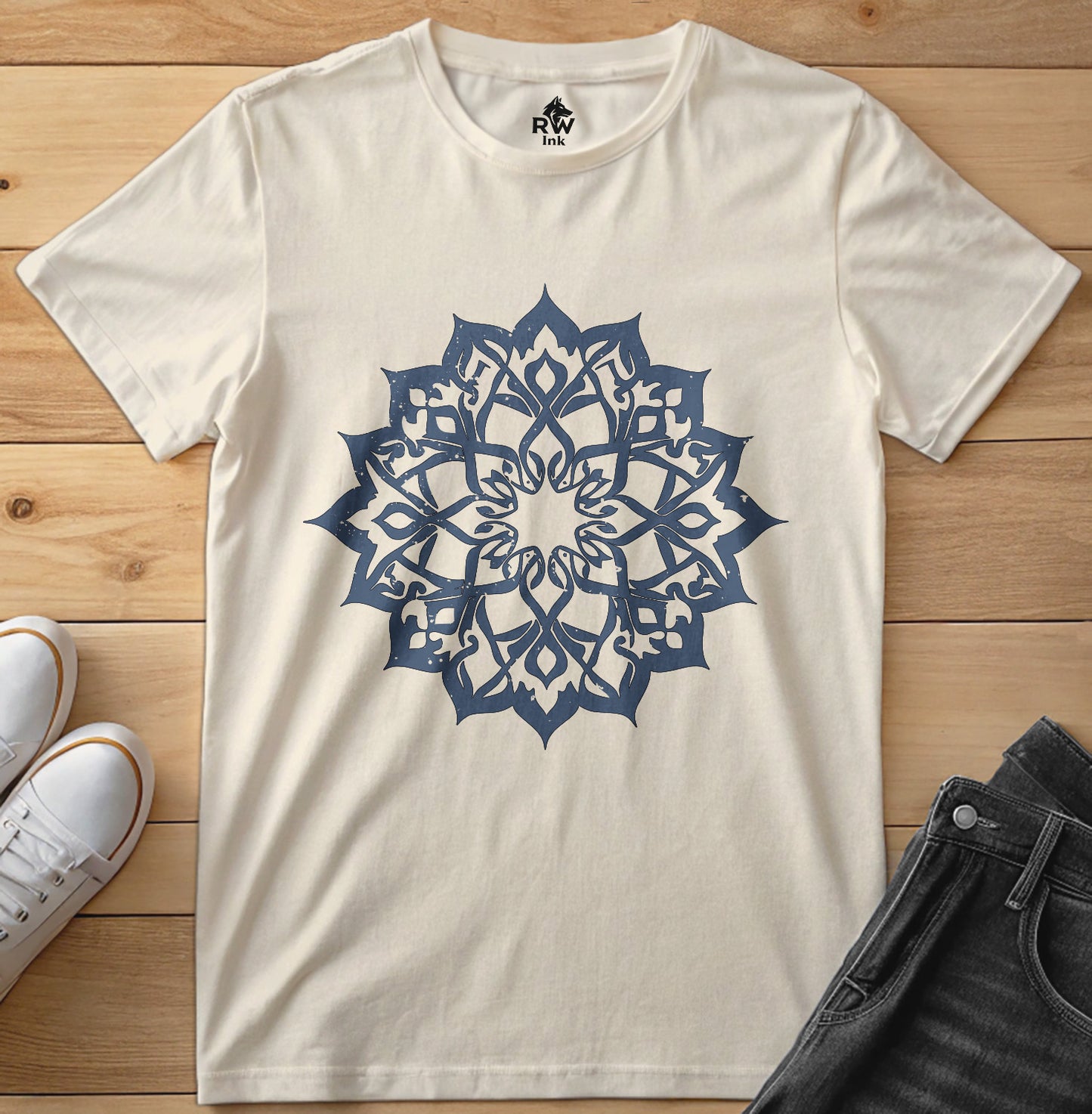 Elegant Mandala – Calligraphy-Inspired Art – Unisex Bella+Canvas 3001 Tee