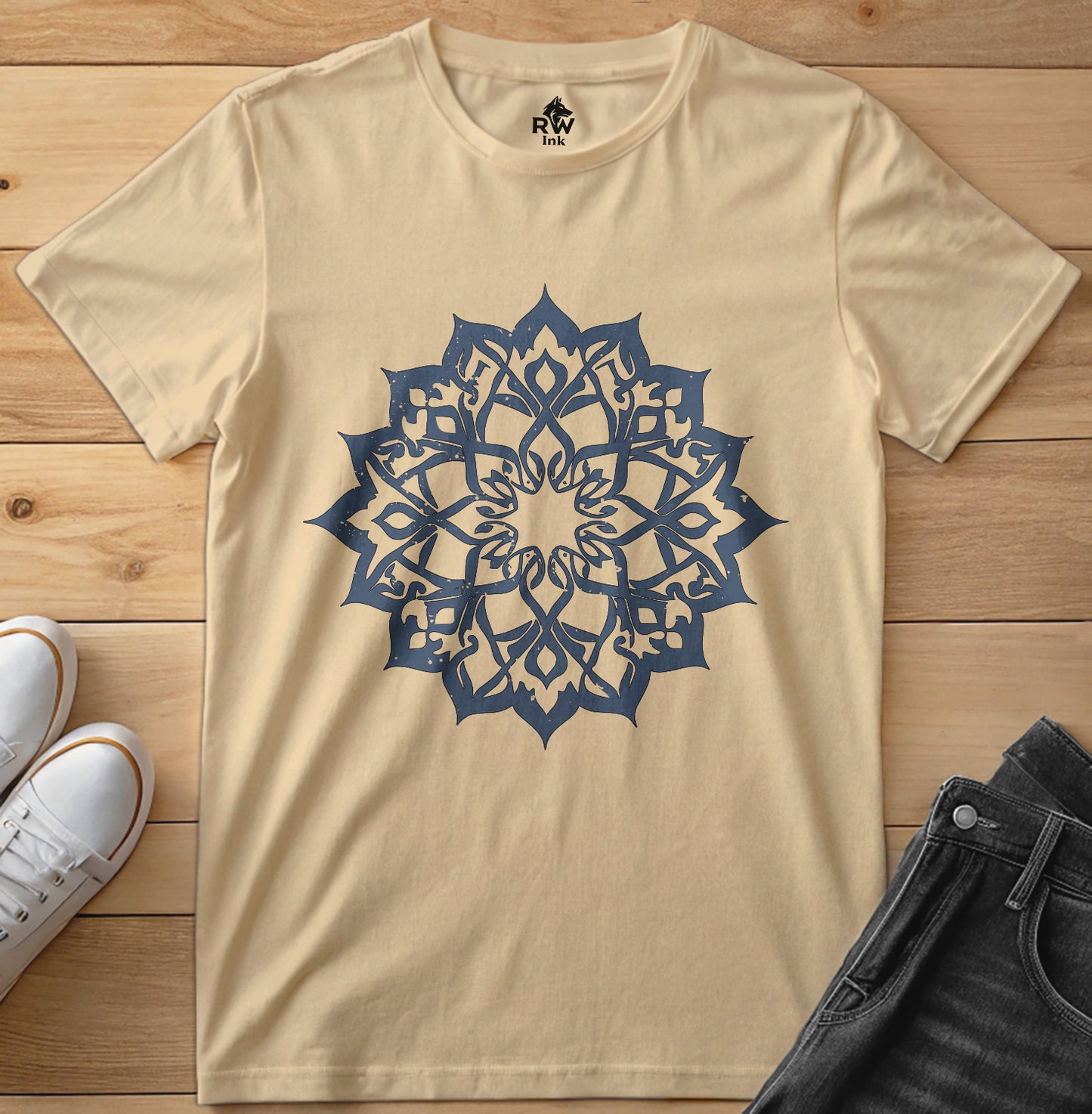 Elegant Mandala – Calligraphy-Inspired Art – Unisex Bella+Canvas 3001 Tee