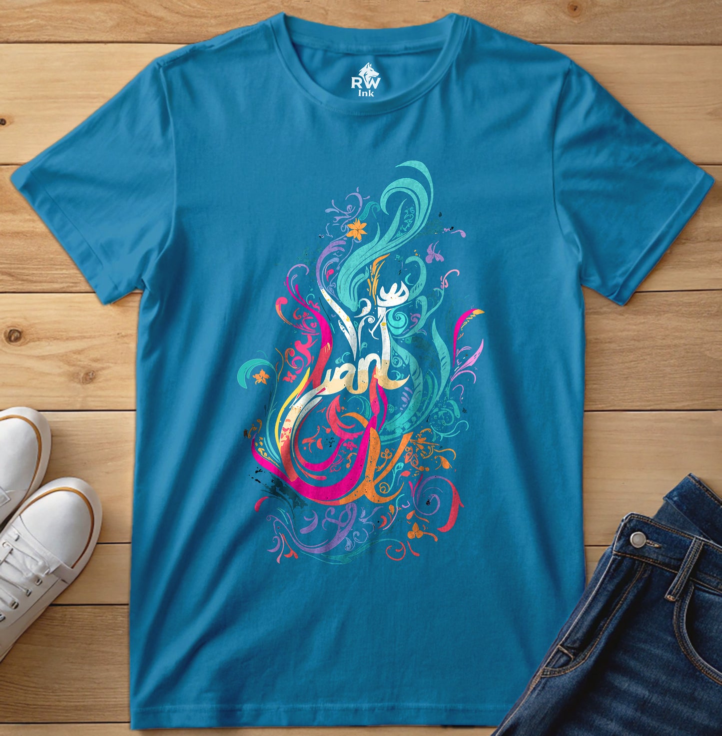 Abstract Floral T-Shirt – Line Art Design – Bella+Canvas 3001