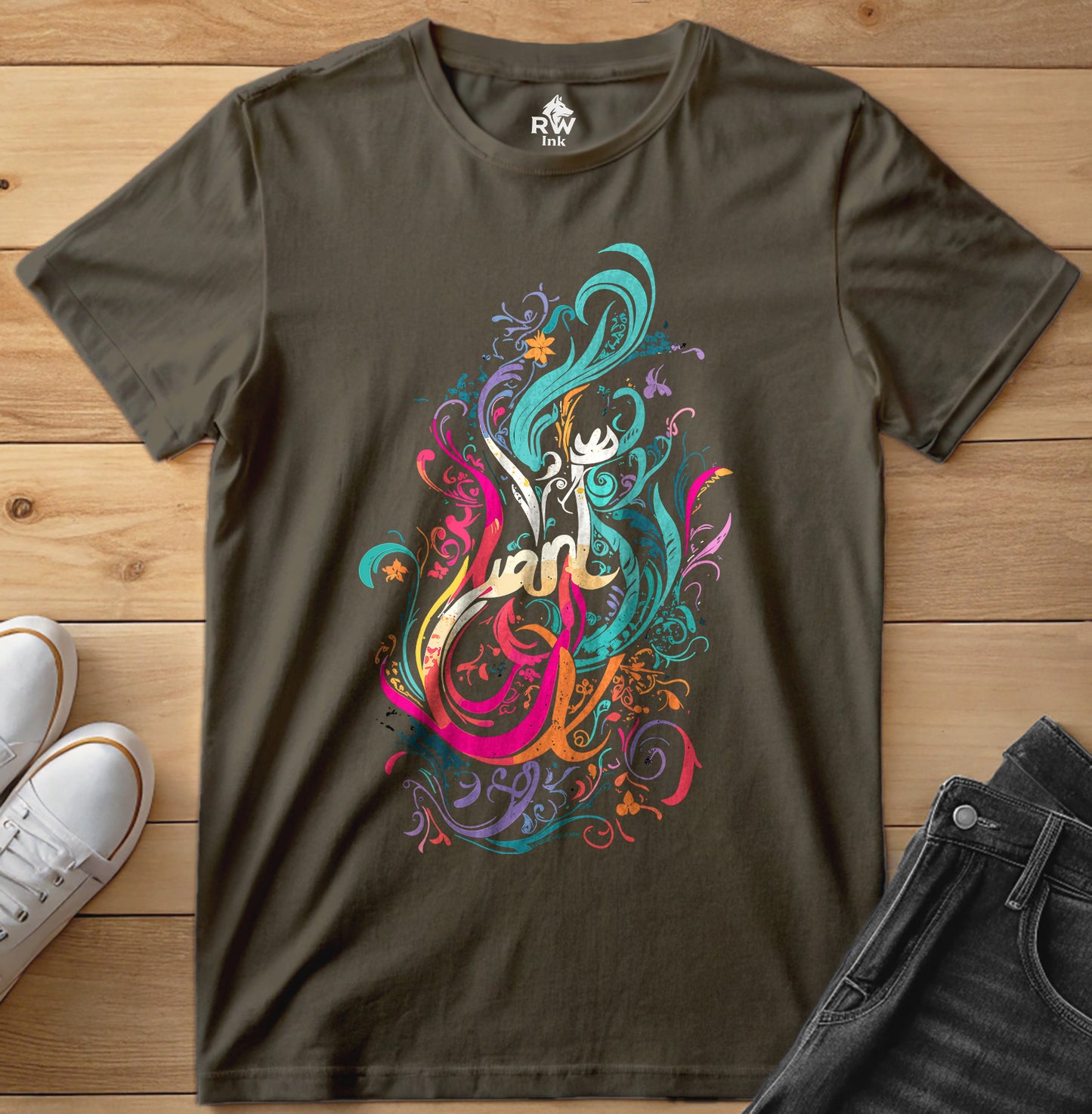 Abstract Floral T-Shirt – Line Art Design – Bella+Canvas 3001