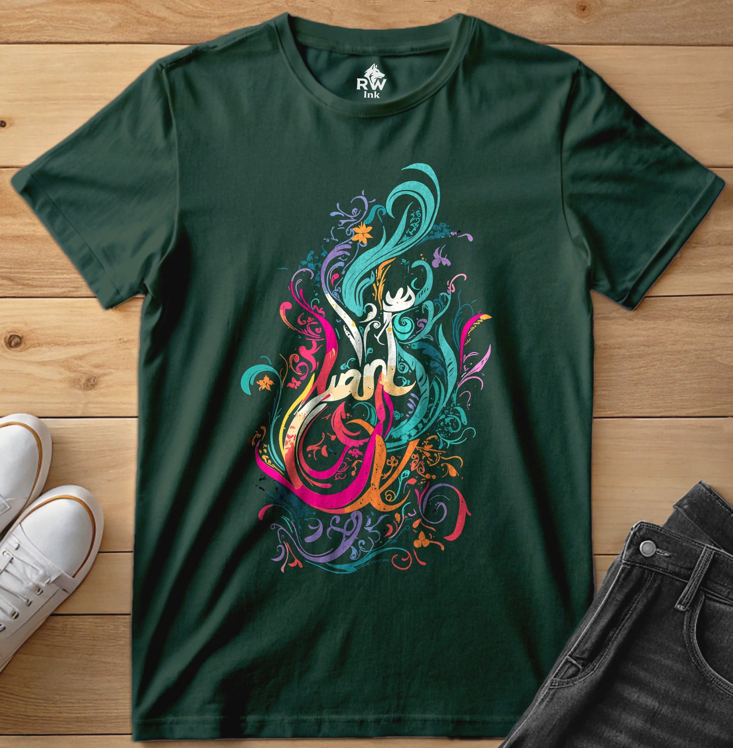 Abstract Floral T-Shirt – Line Art Design – Bella+Canvas 3001
