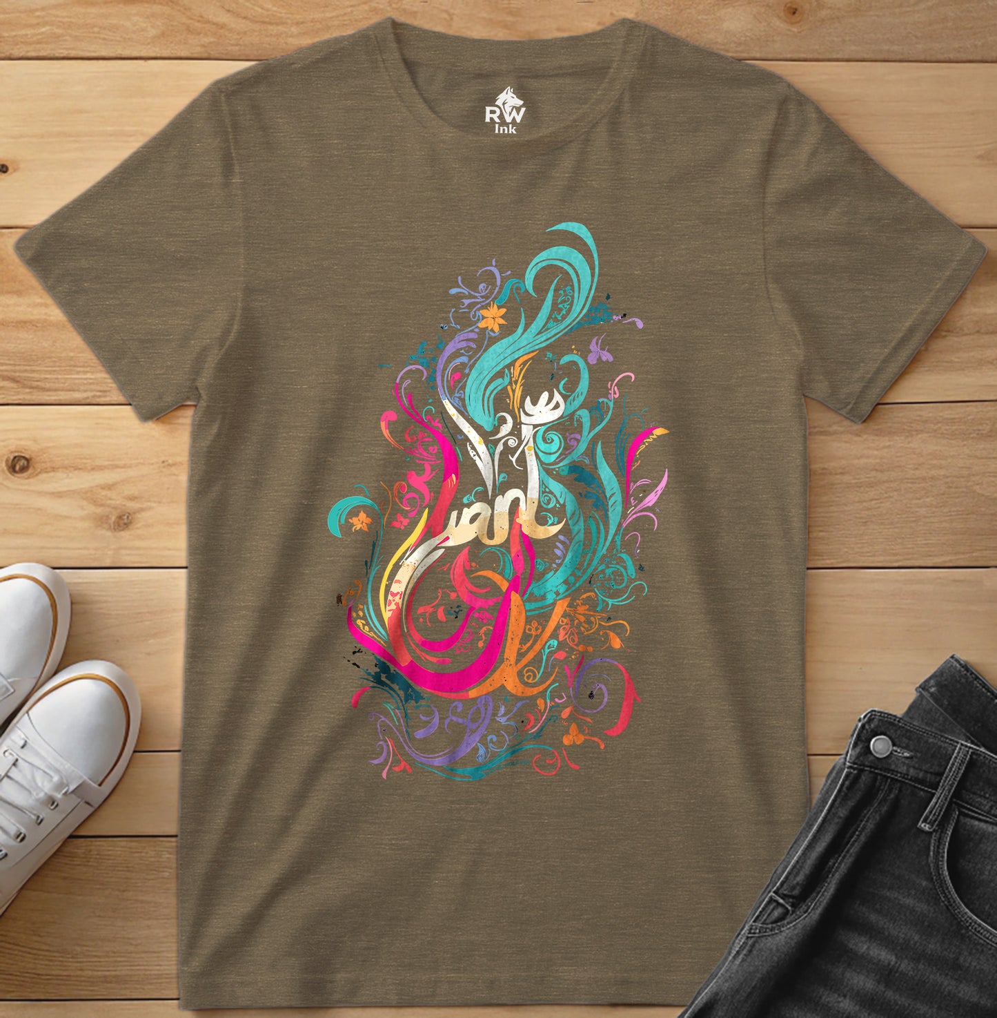Abstract Floral T-Shirt – Line Art Design – Bella+Canvas 3001