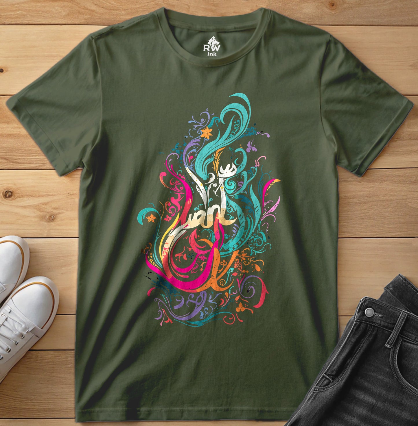 Abstract Floral T-Shirt – Line Art Design – Bella+Canvas 3001