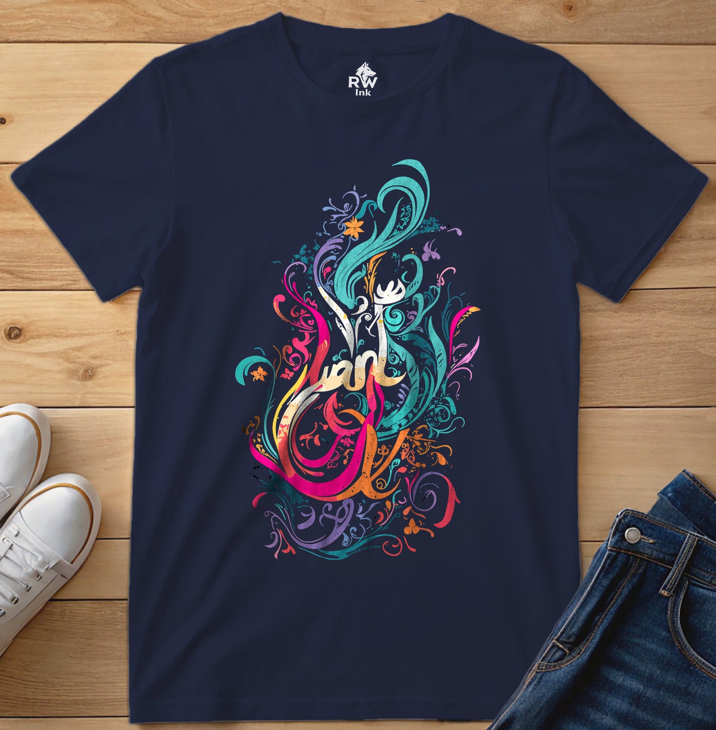 Abstract Floral T-Shirt – Line Art Design – Bella+Canvas 3001