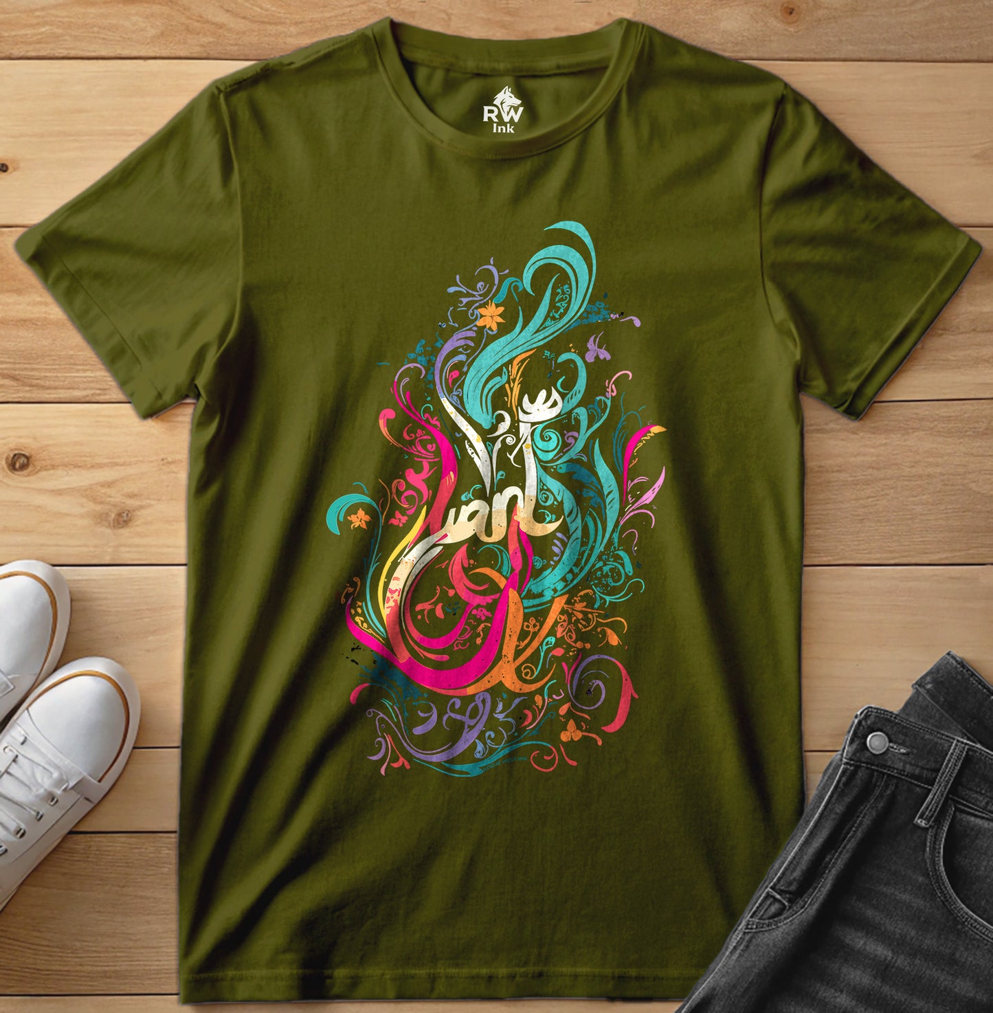 Abstract Floral T-Shirt – Line Art Design – Bella+Canvas 3001