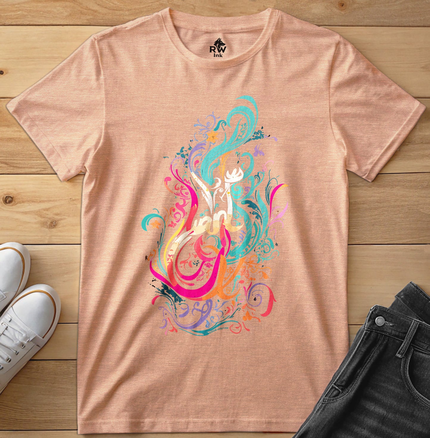 Abstract Floral T-Shirt – Line Art Design – Bella+Canvas 3001