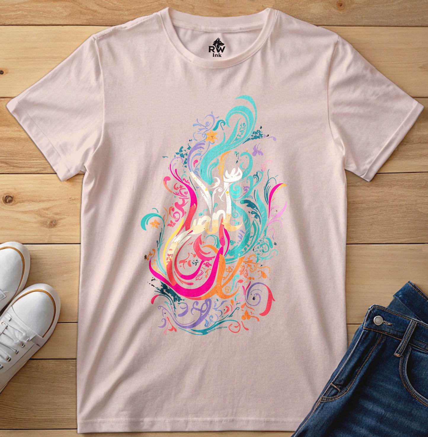 Abstract Floral T-Shirt – Line Art Design – Bella+Canvas 3001