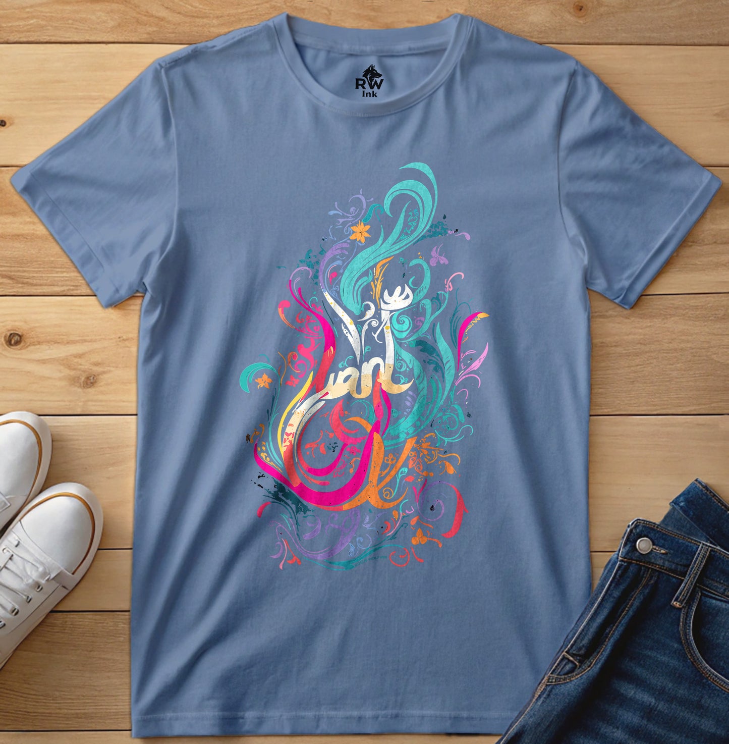 Abstract Floral T-Shirt – Line Art Design – Bella+Canvas 3001