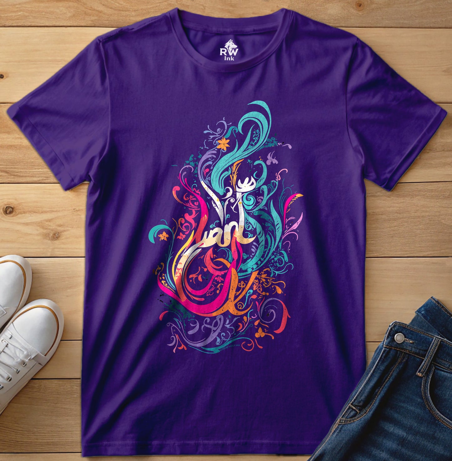 Abstract Floral T-Shirt – Line Art Design – Bella+Canvas 3001
