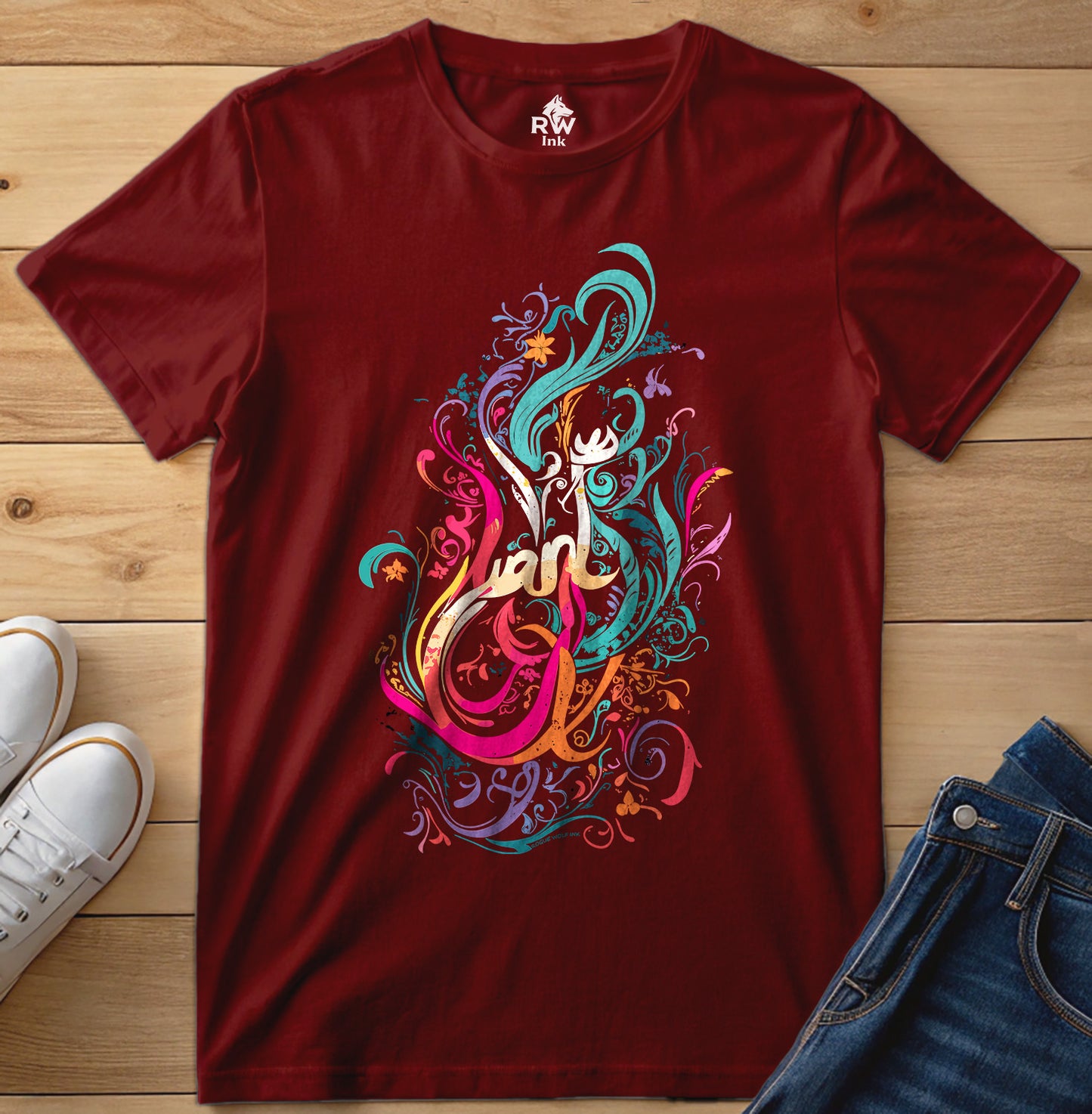 Abstract Floral T-Shirt – Line Art Design – Bella+Canvas 3001