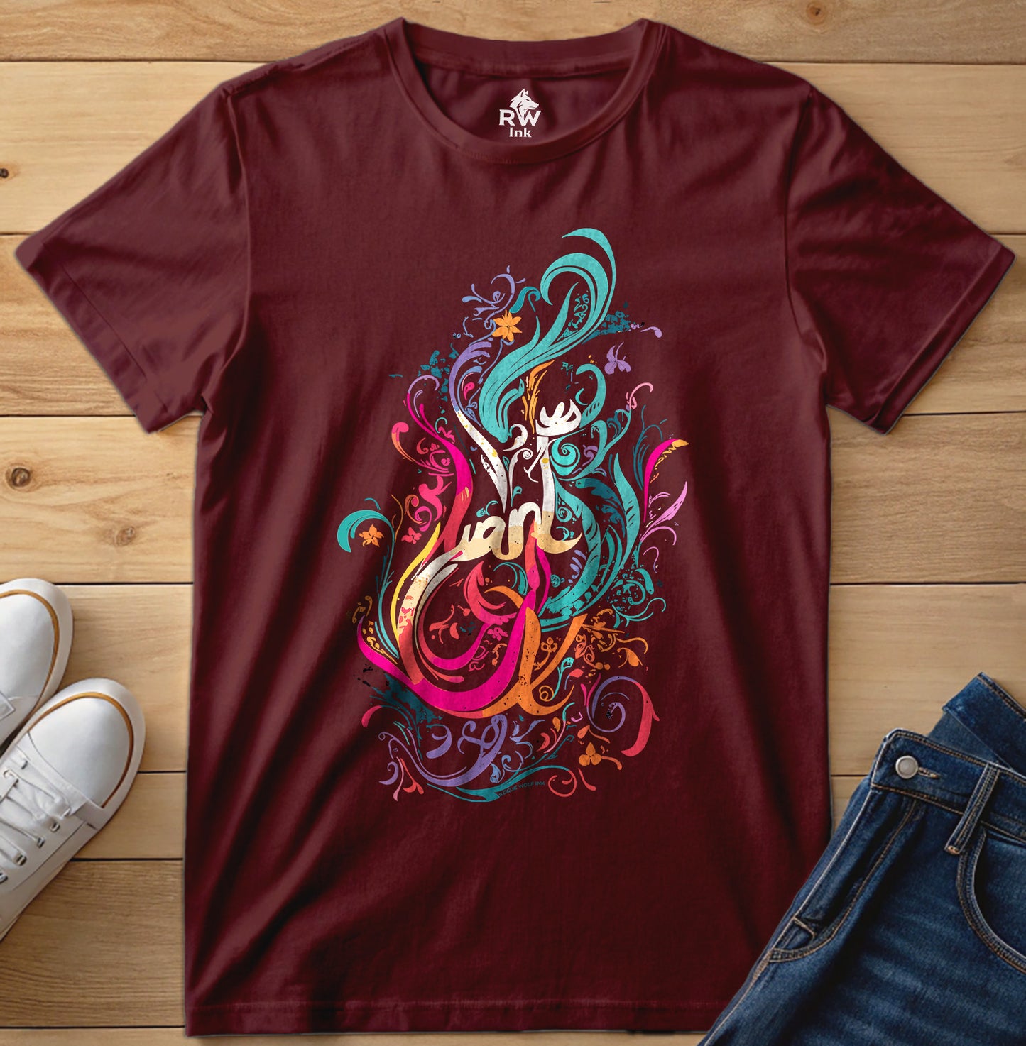 Abstract Floral T-Shirt – Line Art Design – Bella+Canvas 3001