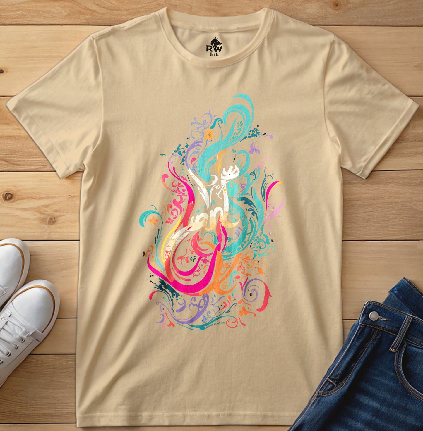 Abstract Floral T-Shirt – Line Art Design – Bella+Canvas 3001