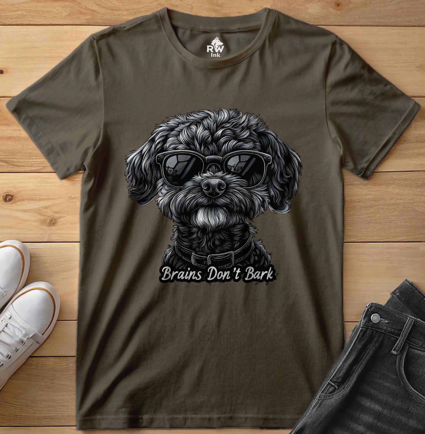 🐶 Brains Don’t Bark – Smart Dog Graphic Tee – Bella+Canvas 3001