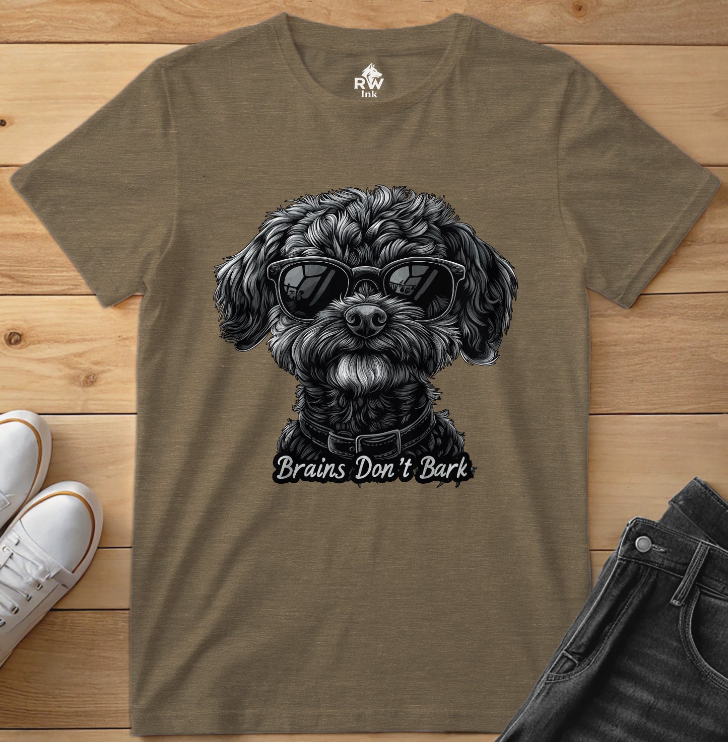 🐶 Brains Don’t Bark – Smart Dog Graphic Tee – Bella+Canvas 3001