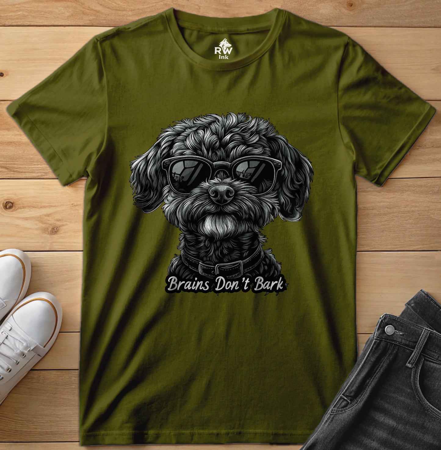 🐶 Brains Don’t Bark – Smart Dog Graphic Tee – Bella+Canvas 3001