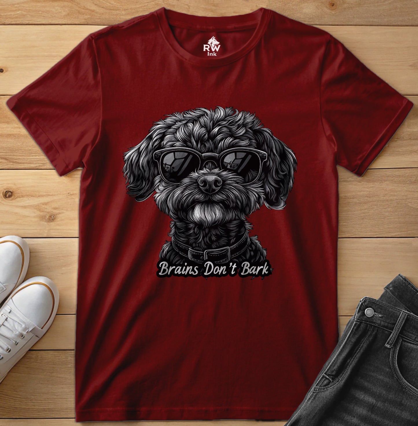 🐶 Brains Don’t Bark – Smart Dog Graphic Tee – Bella+Canvas 3001