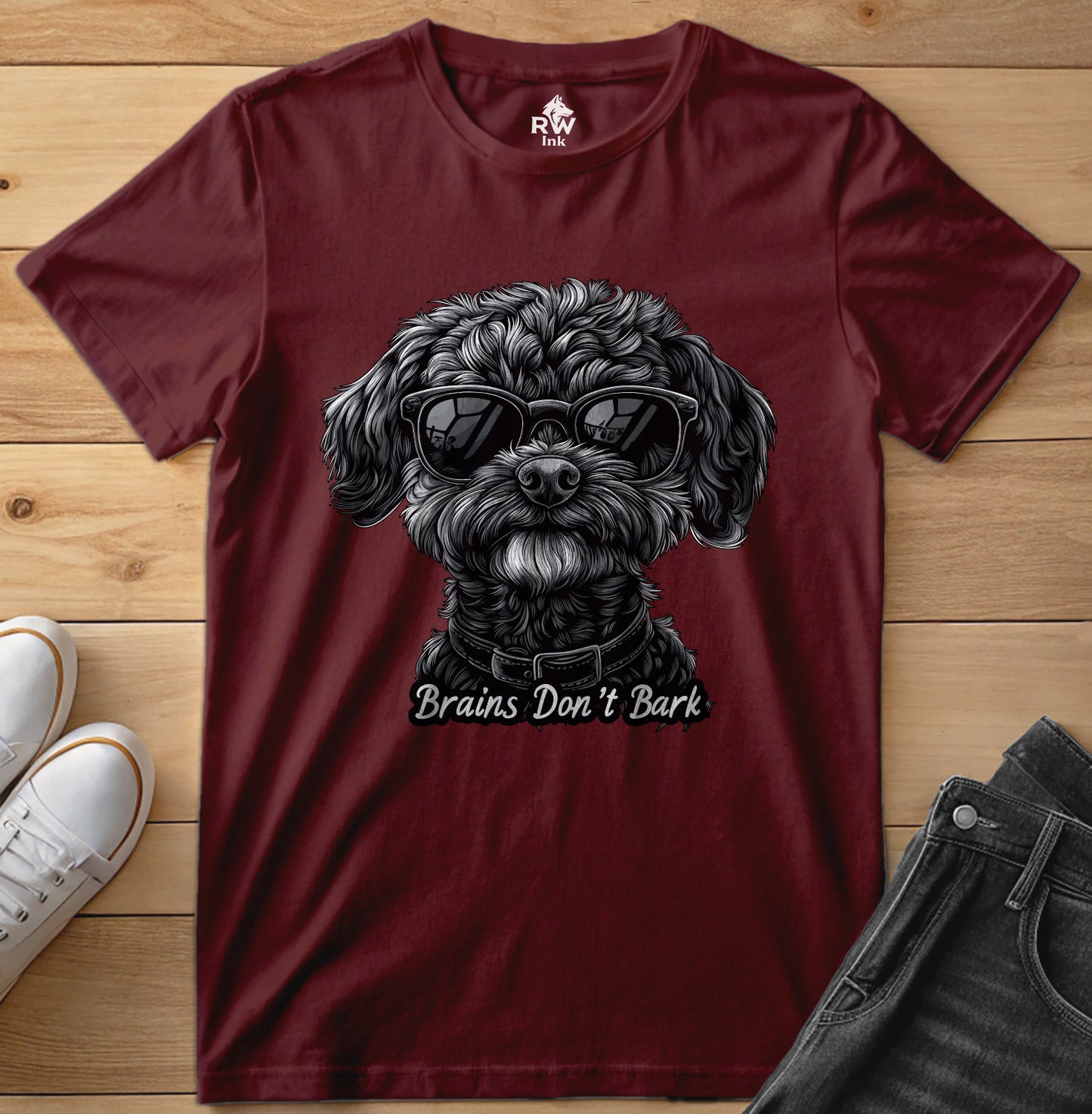 🐶 Brains Don’t Bark – Smart Dog Graphic Tee – Bella+Canvas 3001