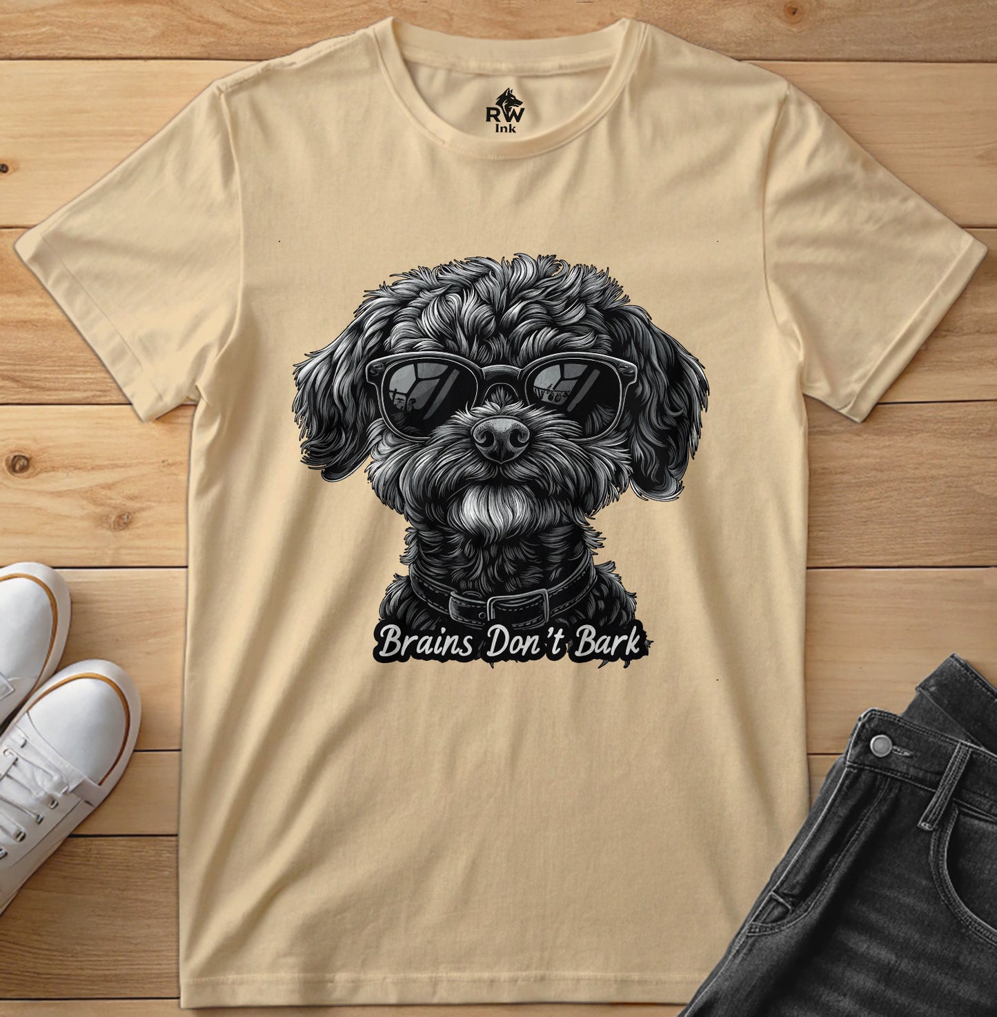 🐶 Brains Don’t Bark – Smart Dog Graphic Tee – Bella+Canvas 3001