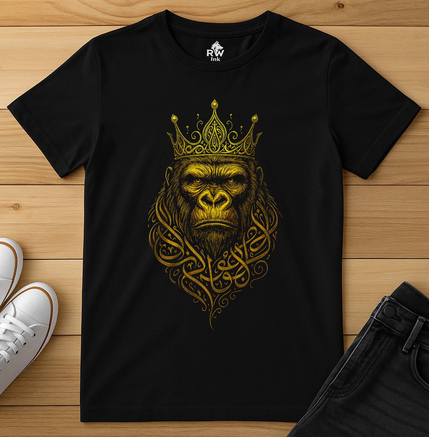 King of Strength – Crowned Gorilla Head Tee | Bella+Canvas 3001 Unisex T-Shirt