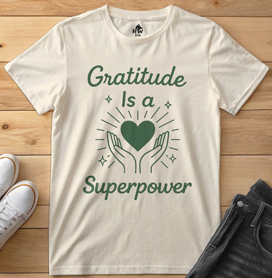 Gratitude Is a Superpower – Mindful Quote Tee | Bella+Canvas 3001 Unisex T-Shirt