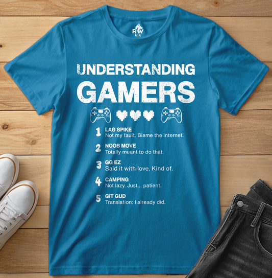 Understanding Gamers – Funny Gamer Lingo Graphic Tee – Bella+Canvas 3001 Unisex T-Shirt