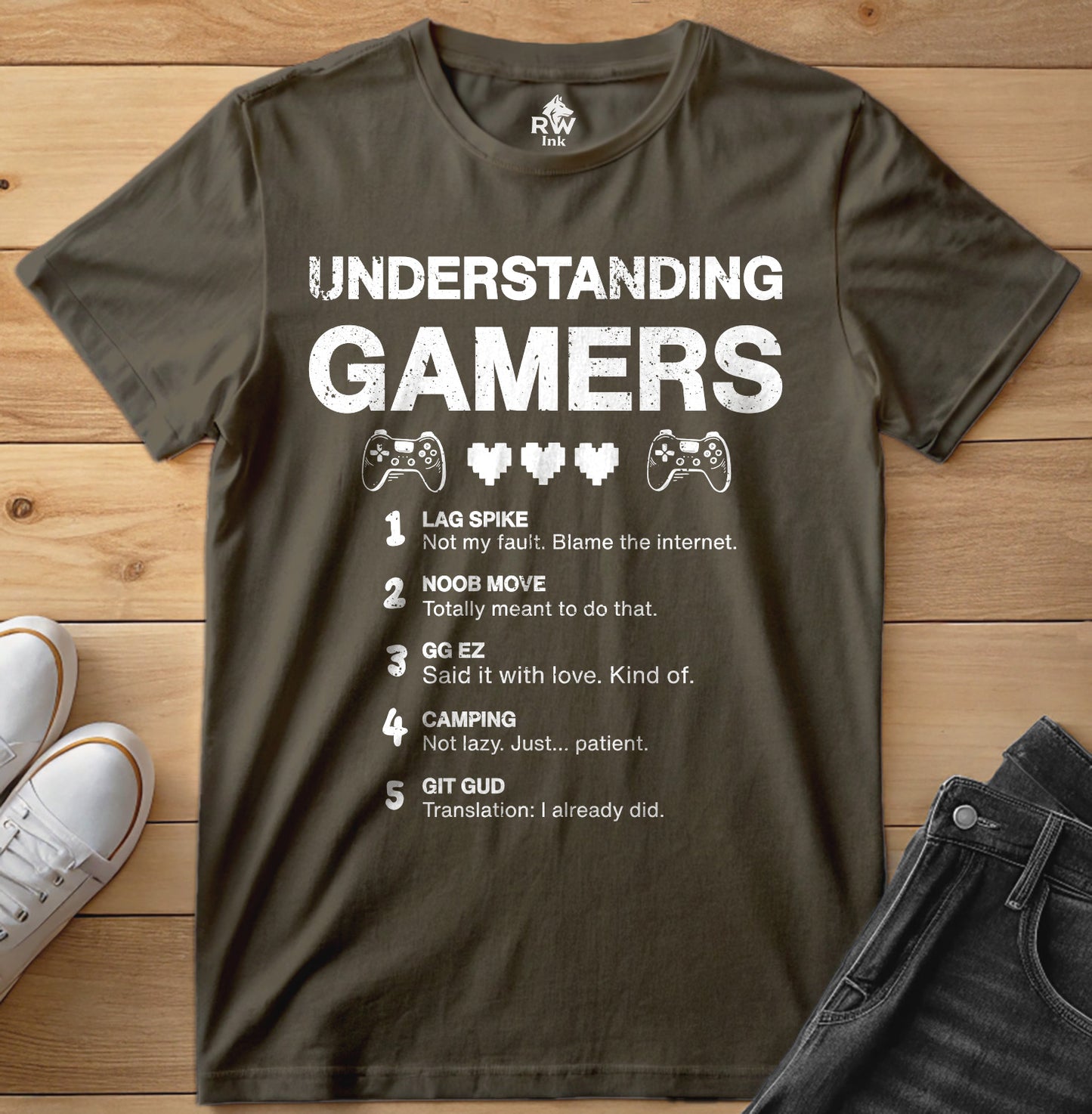 Understanding Gamers – Funny Gamer Lingo Graphic Tee – Bella+Canvas 3001 Unisex T-Shirt